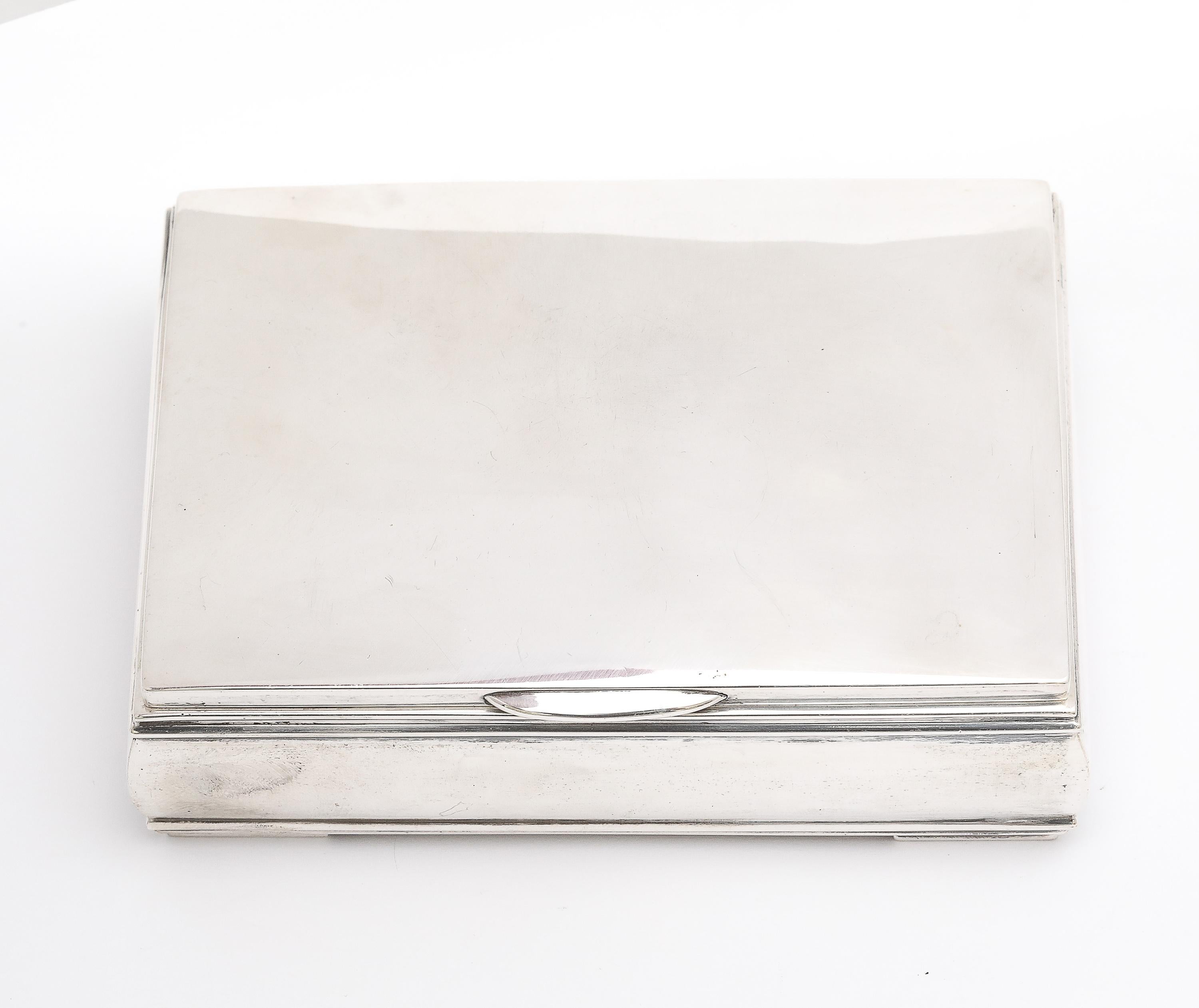 Unusual Mid-Century Modern Sterling Silver Table Box With Hinged Lid For Sale 7