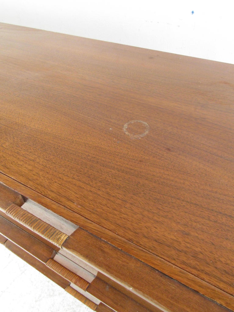 Unusual MidCentury Modern Walnut "L" Shaped Dresser at 1stDibs l