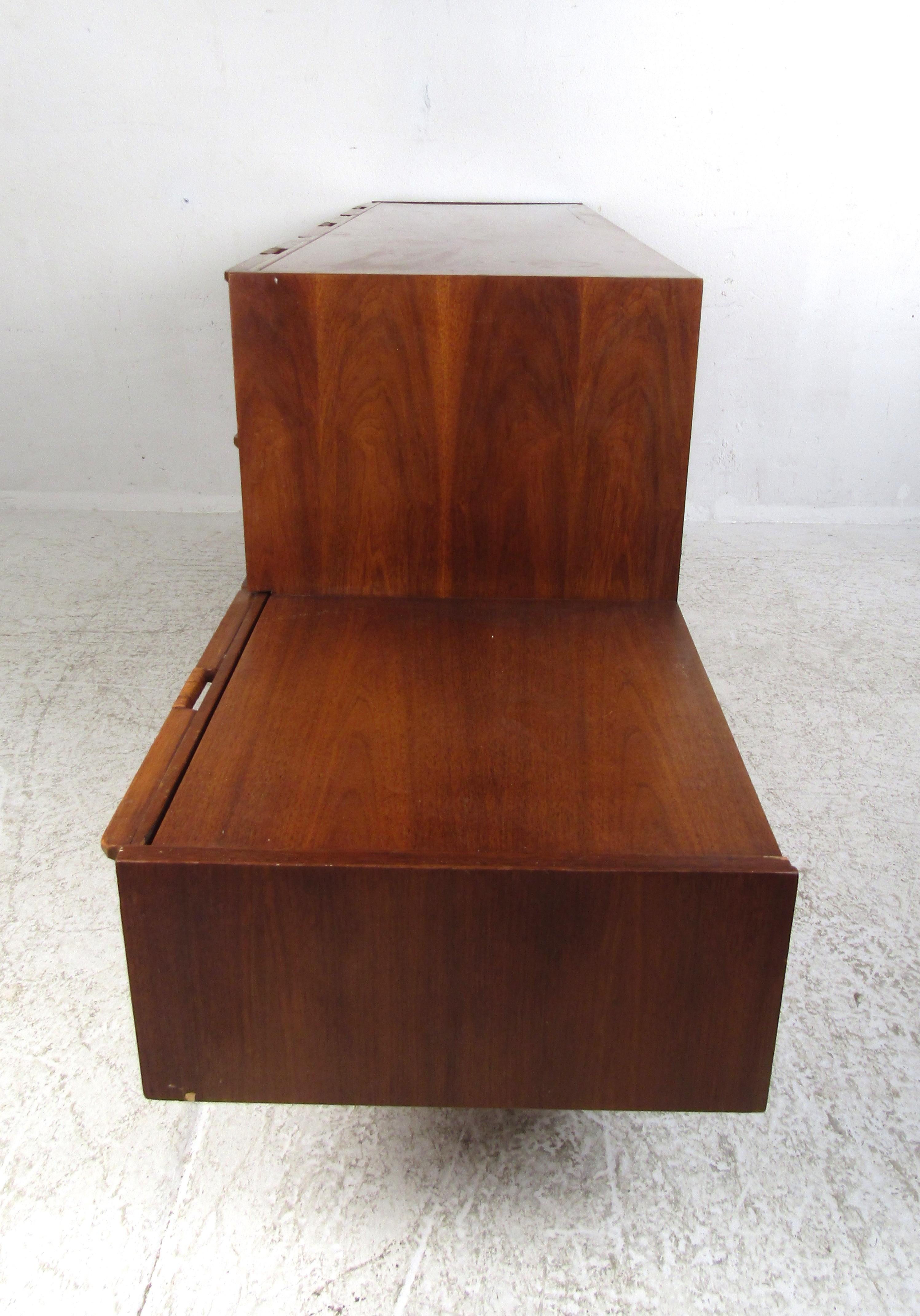 Unusual Mid-Century Modern Walnut 