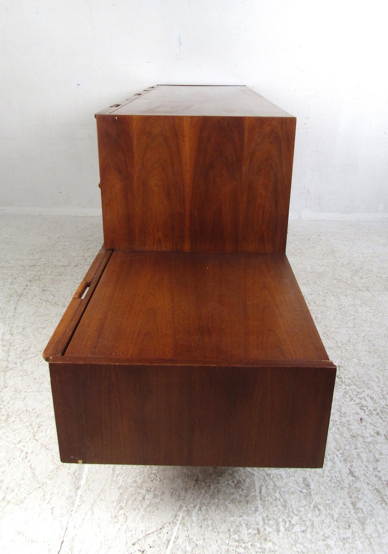 Unusual MidCentury Modern Walnut "L" Shaped Dresser at 1stDibs l