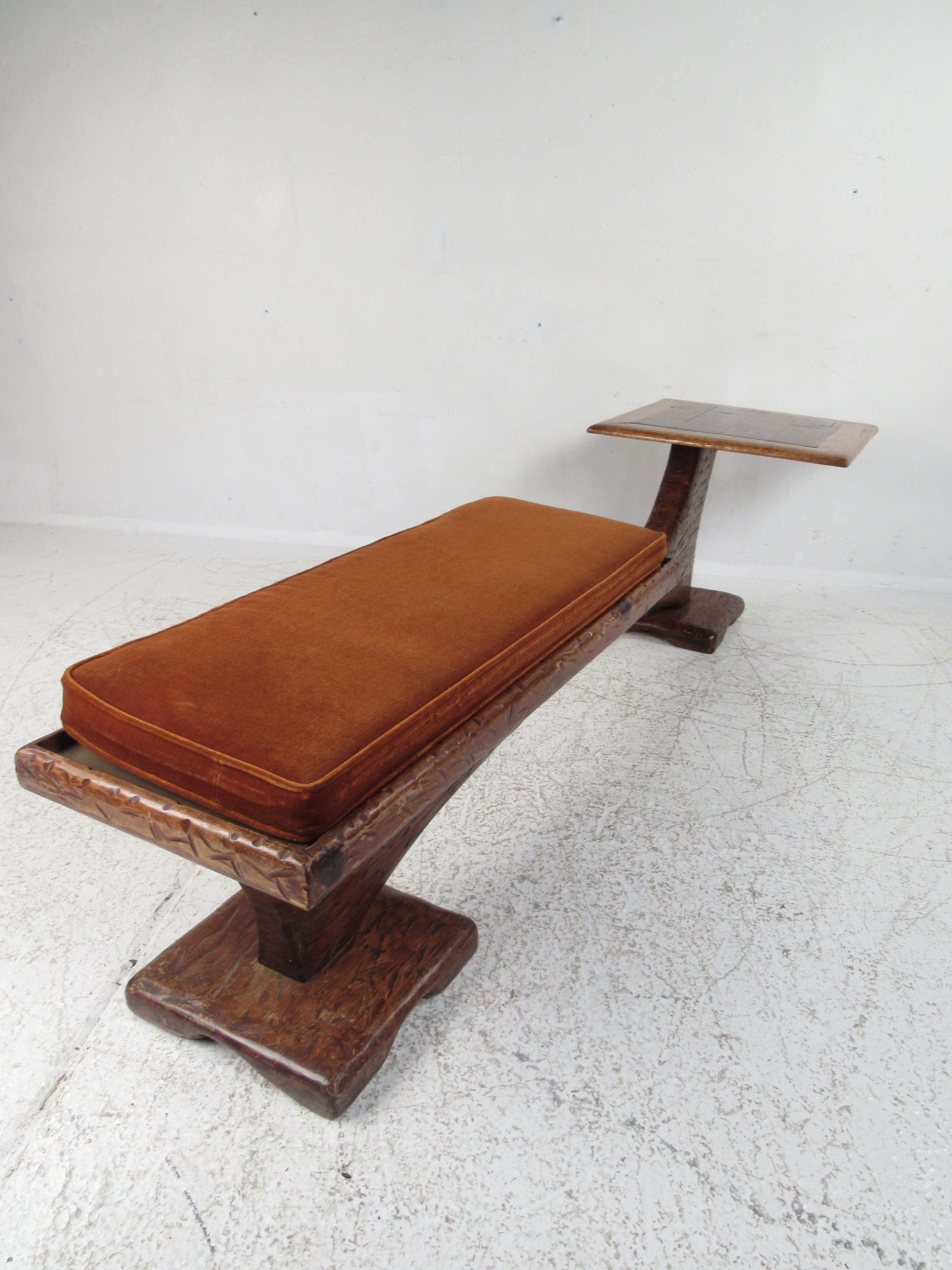 Late 20th Century Mid-Century Modern Witco Style Bench and Table For Sale
