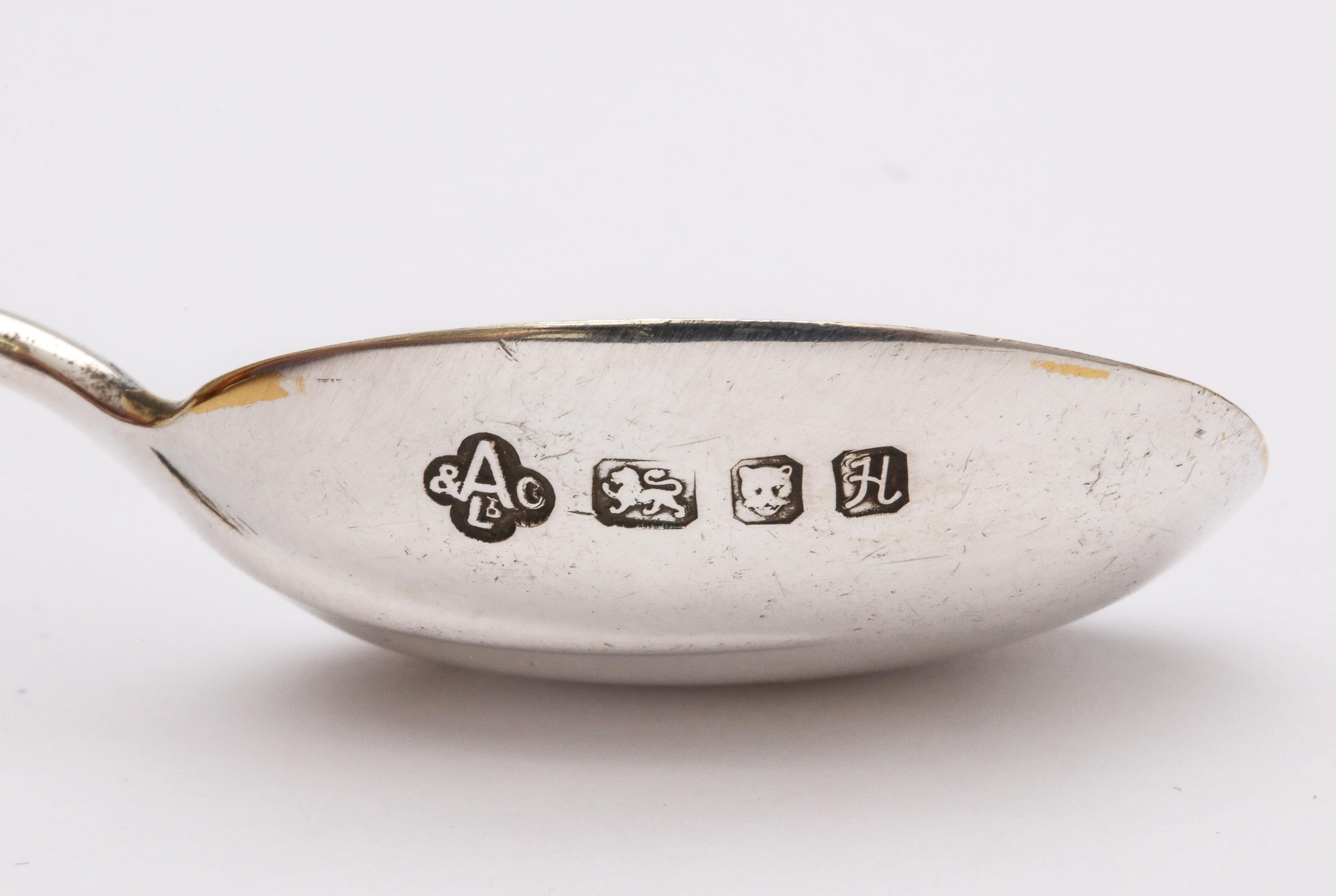 Unusual Midcentury Sterling Silver Humpty Dumpty Egg Cup and Matching Spoon 6