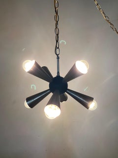 Unusual Mid Century Trumpet Sputnilk Hanging Pendant Chandelier