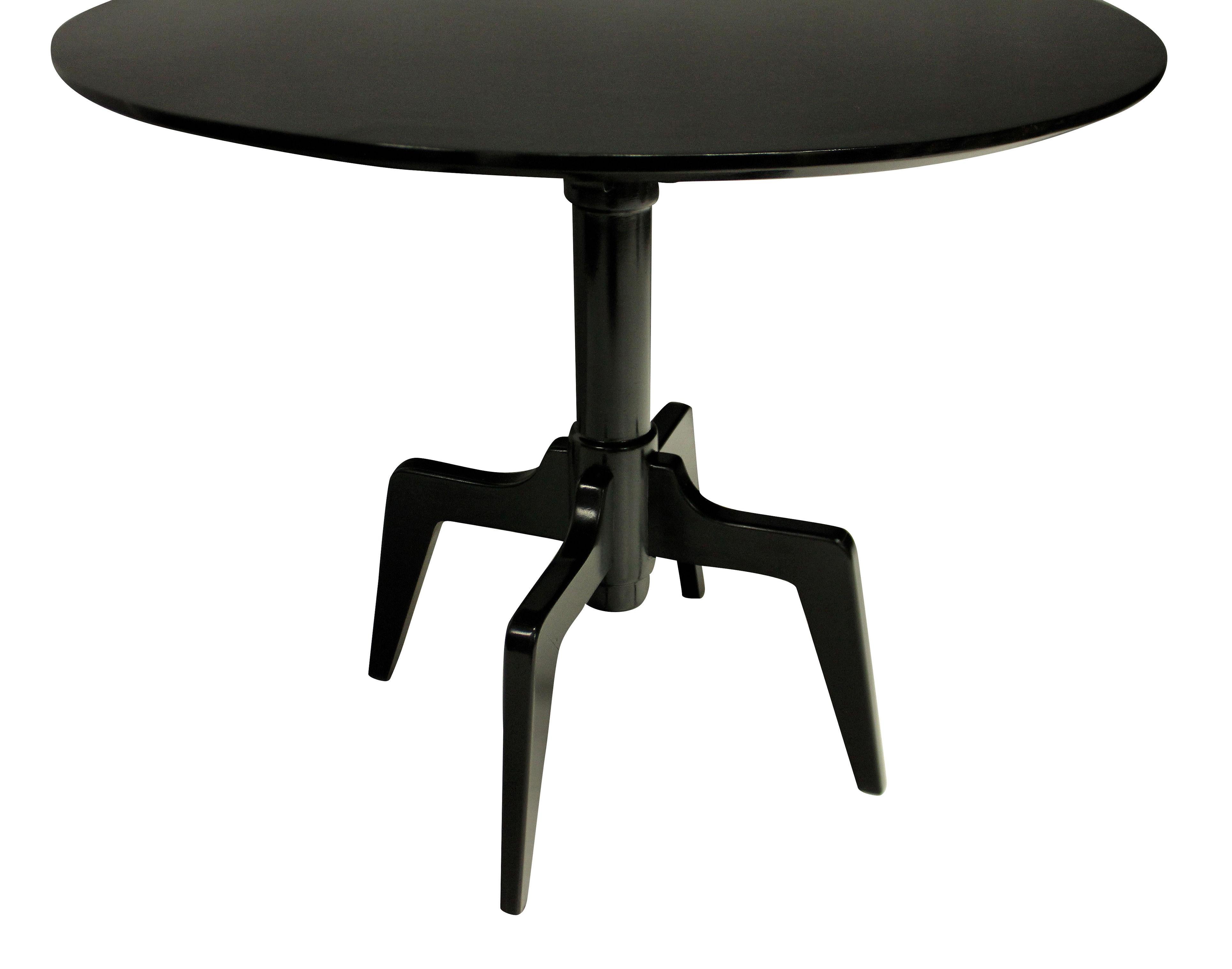 Italian Unusual Midcentury Ebonized Side Table