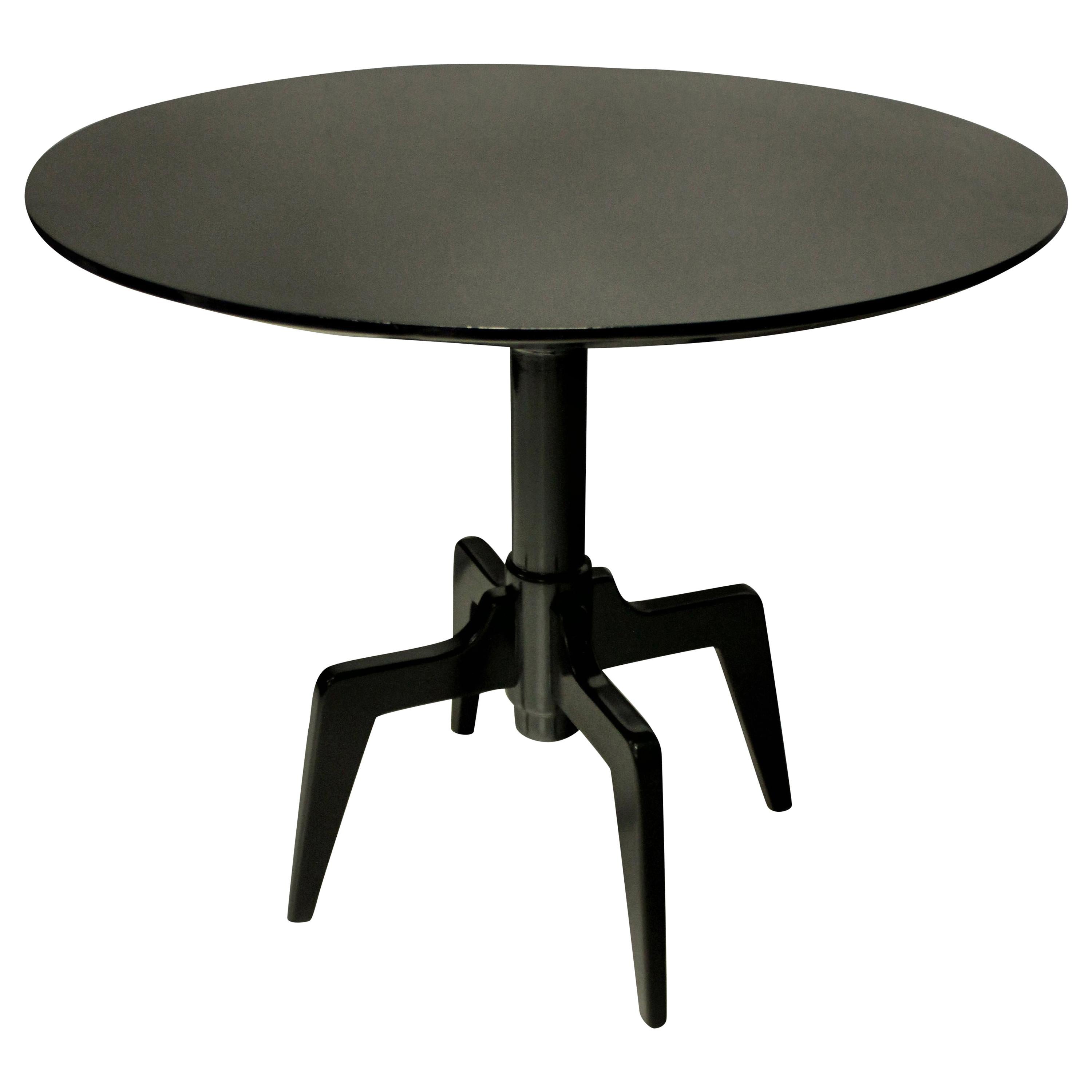 Unusual Midcentury Ebonized Side Table