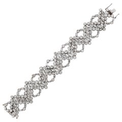 Insólita pulsera geométrica de diamantes de mediados de siglo