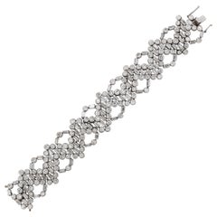 Bracelet inhabituel en diamants géométriques du milieu du siècle dernier