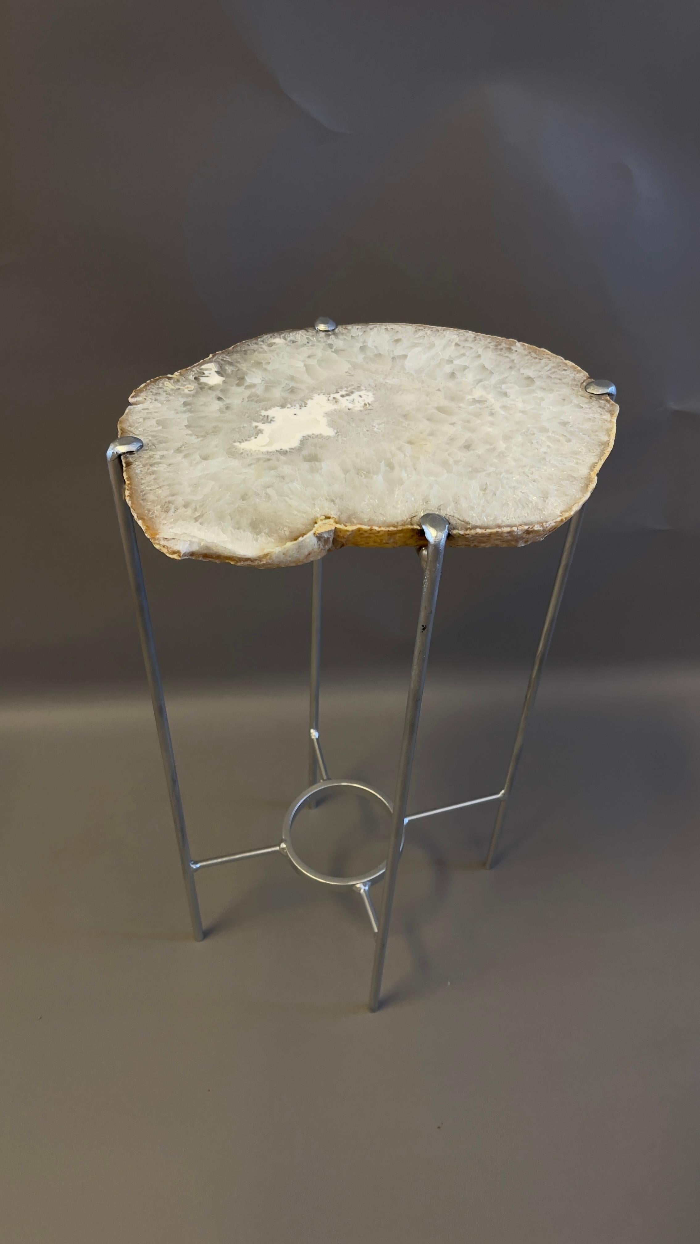 Organic Modern Unusual Modern Handcrafted Geode Drinks Table For Sale
