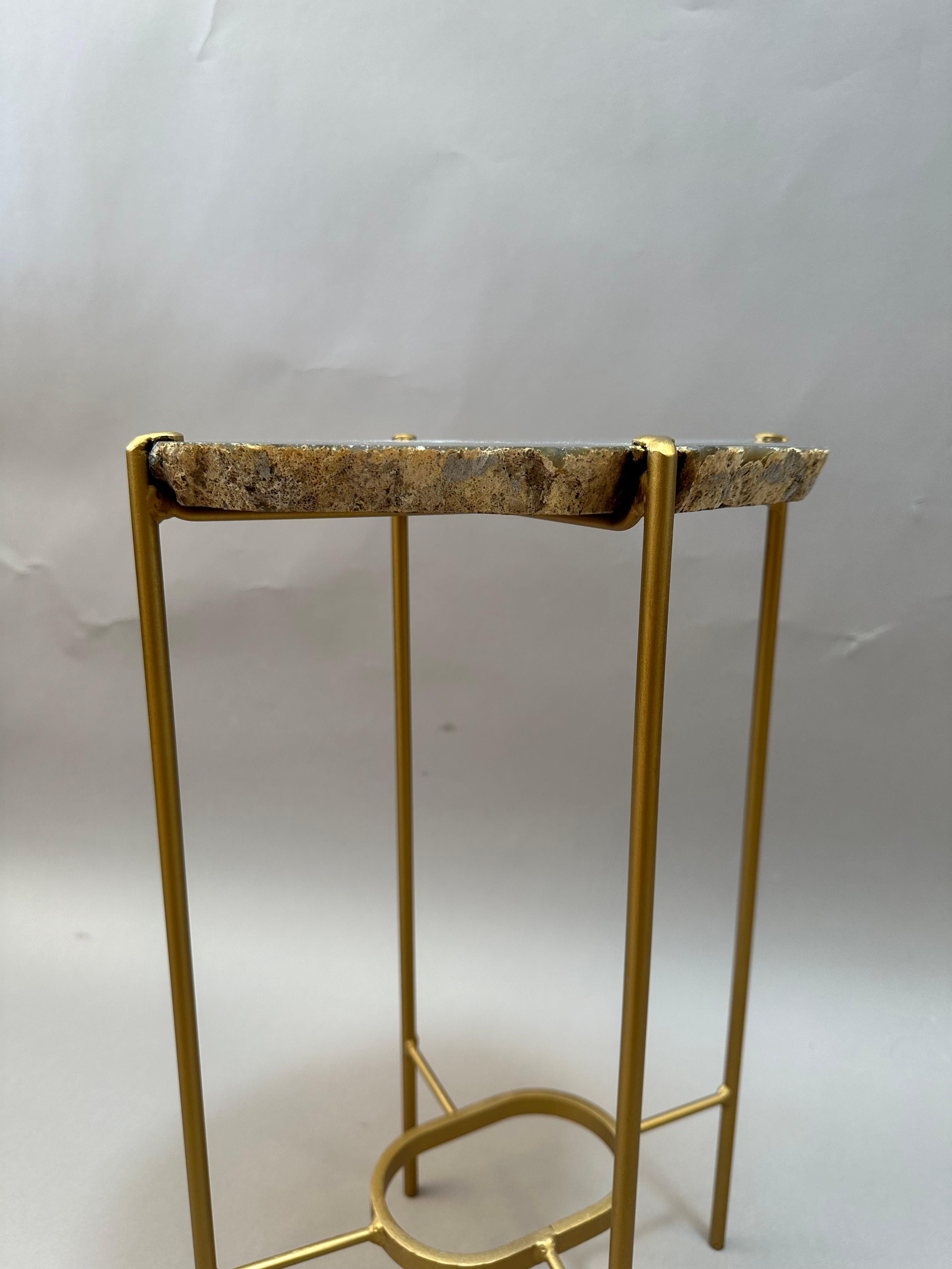North American Unusual Modern Handcrafted Geode Drinks Table For Sale