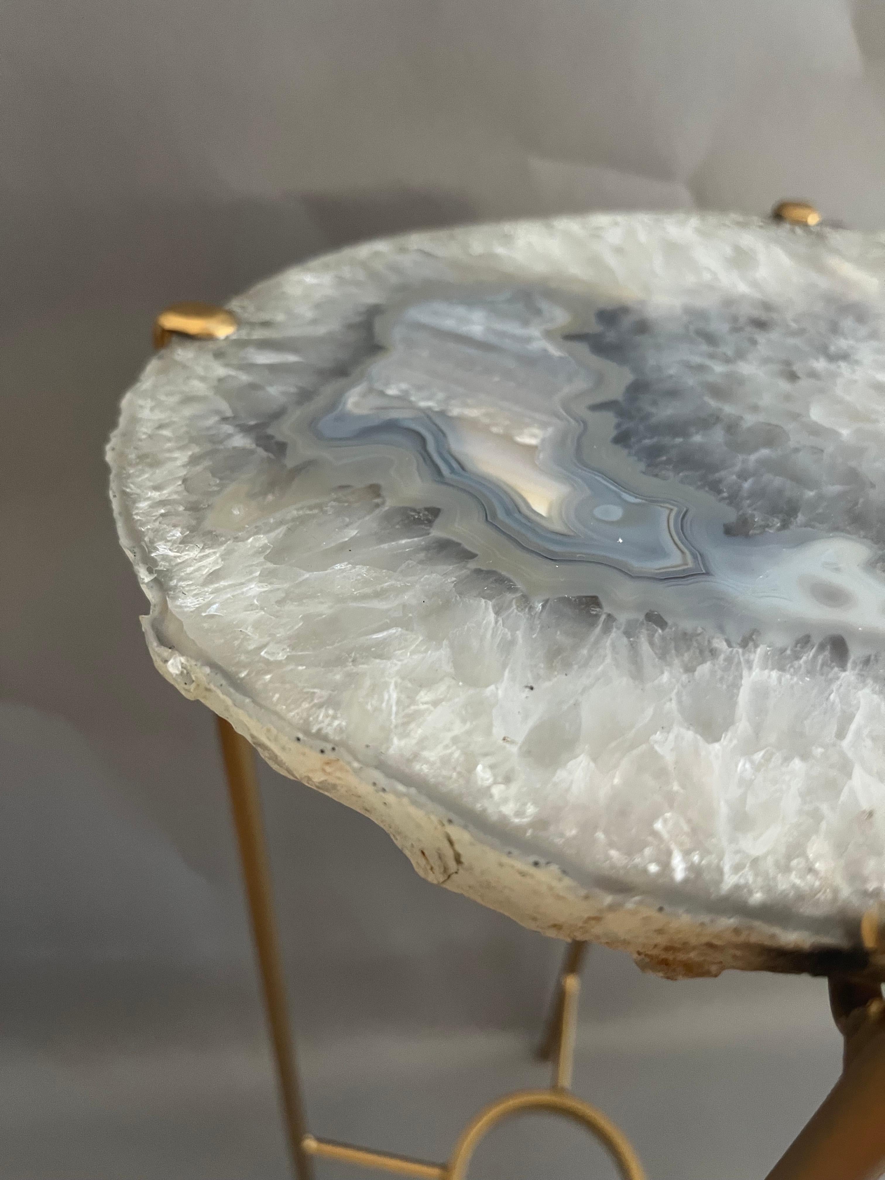 American Unusual Modern Handcrafted Geode Drinks Table