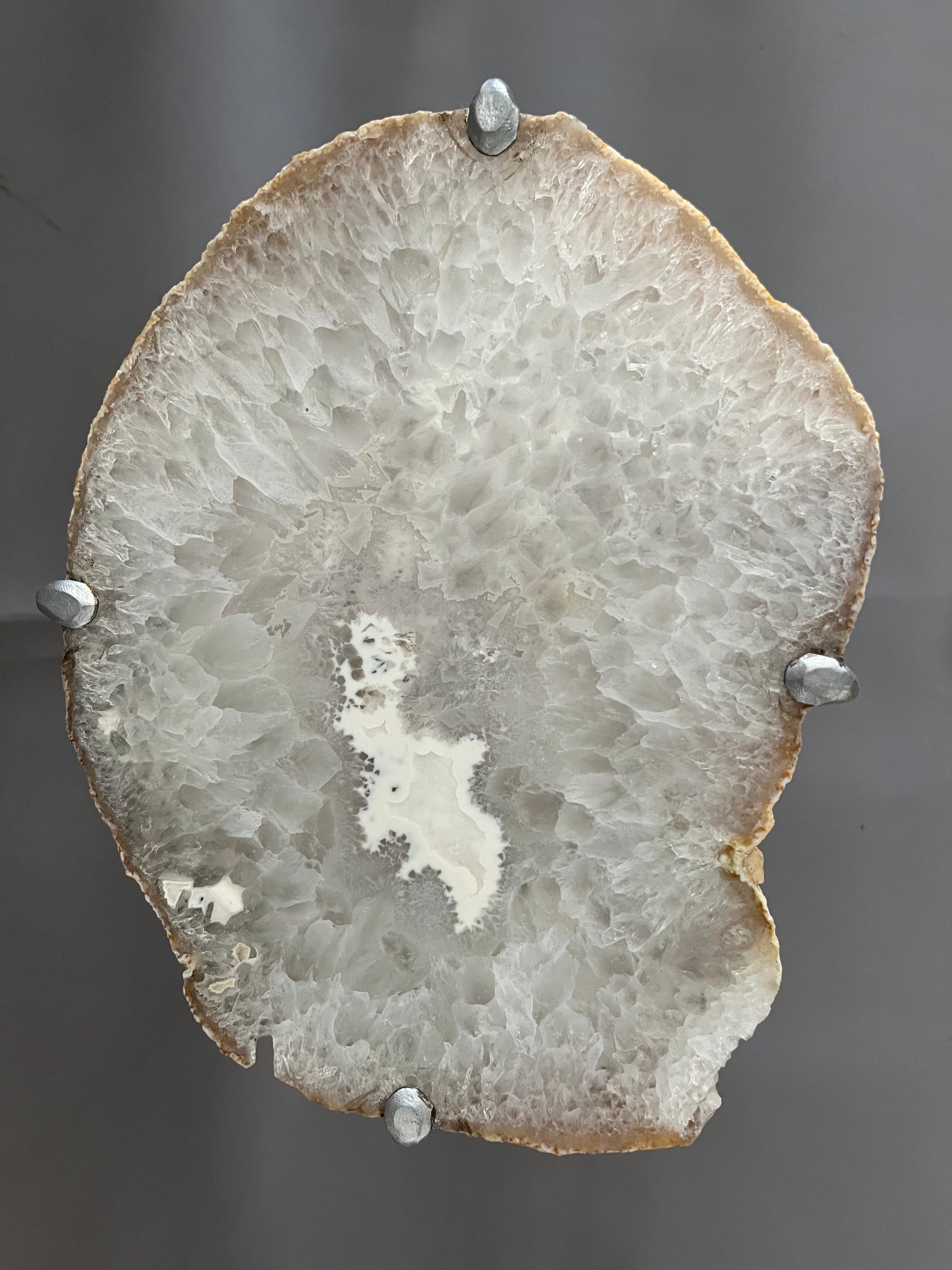 Hand-Crafted Unusual Modern Handcrafted Geode Drinks Table For Sale