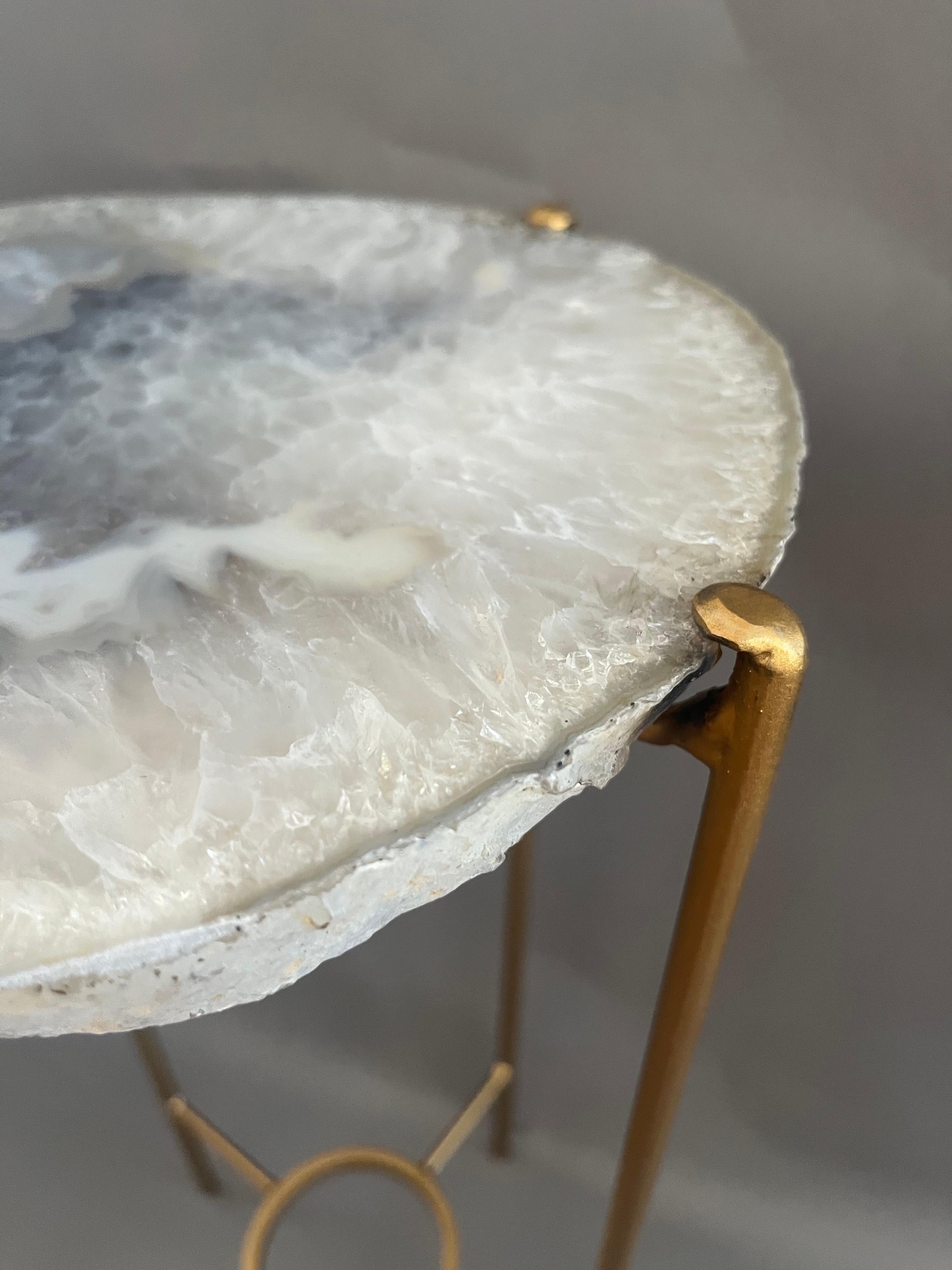 Gilt Unusual Modern Handcrafted Geode Drinks Table