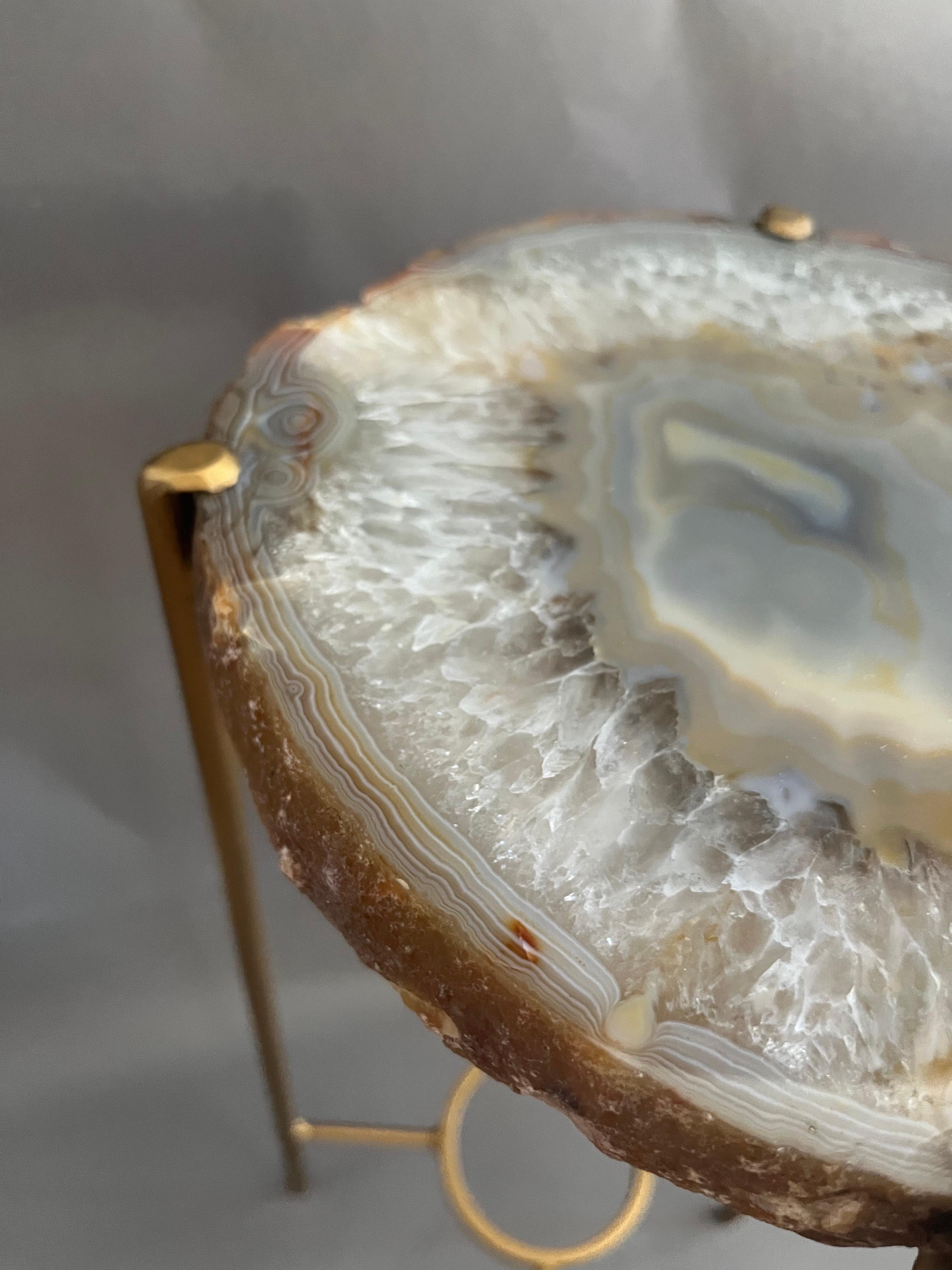 Gilt Unusual Modern Handcrafted Geode Drinks Table