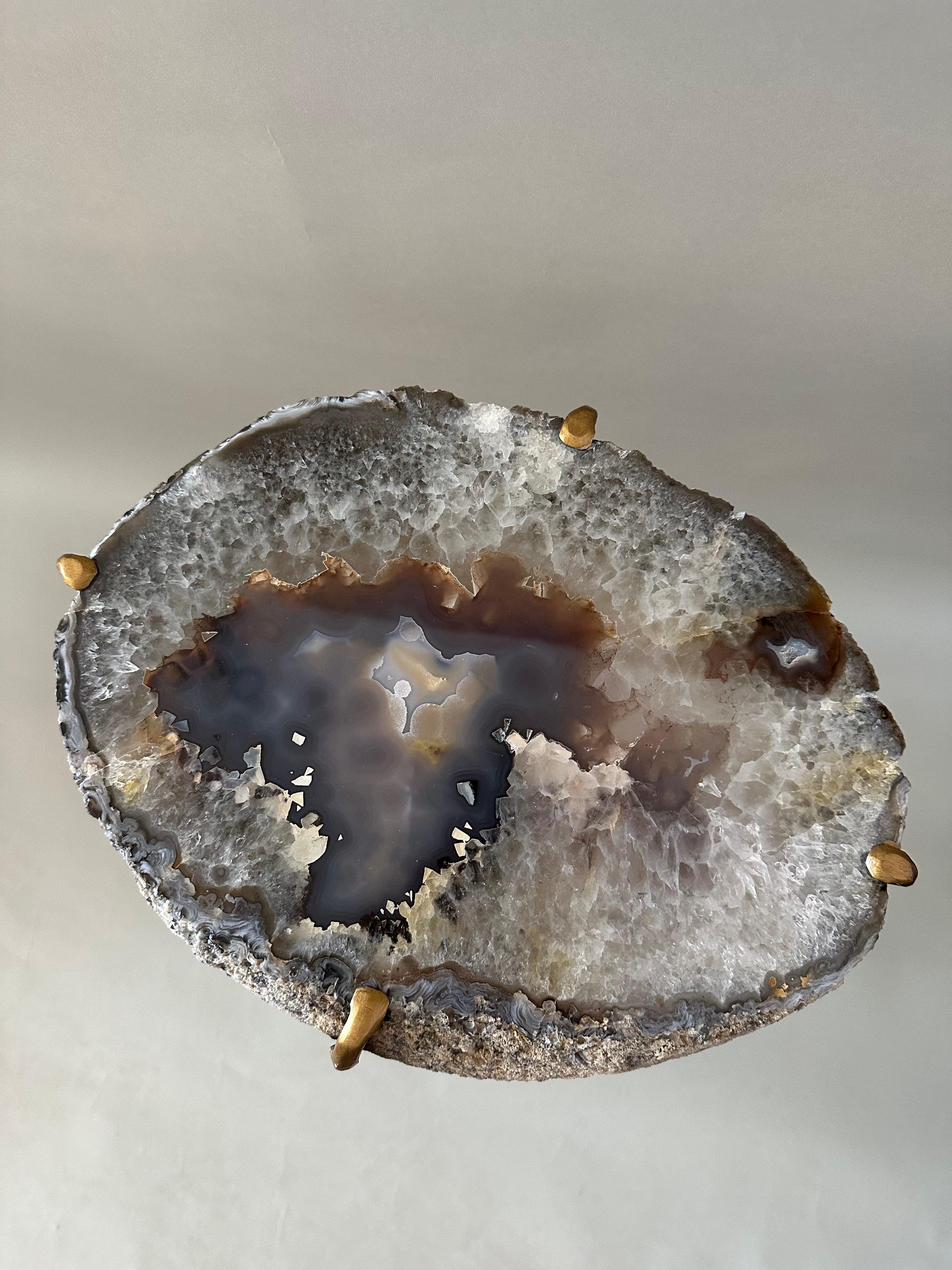 Unusual Modern Handcrafted Geode Drinks Table In Excellent Condition In Middleburg, VA