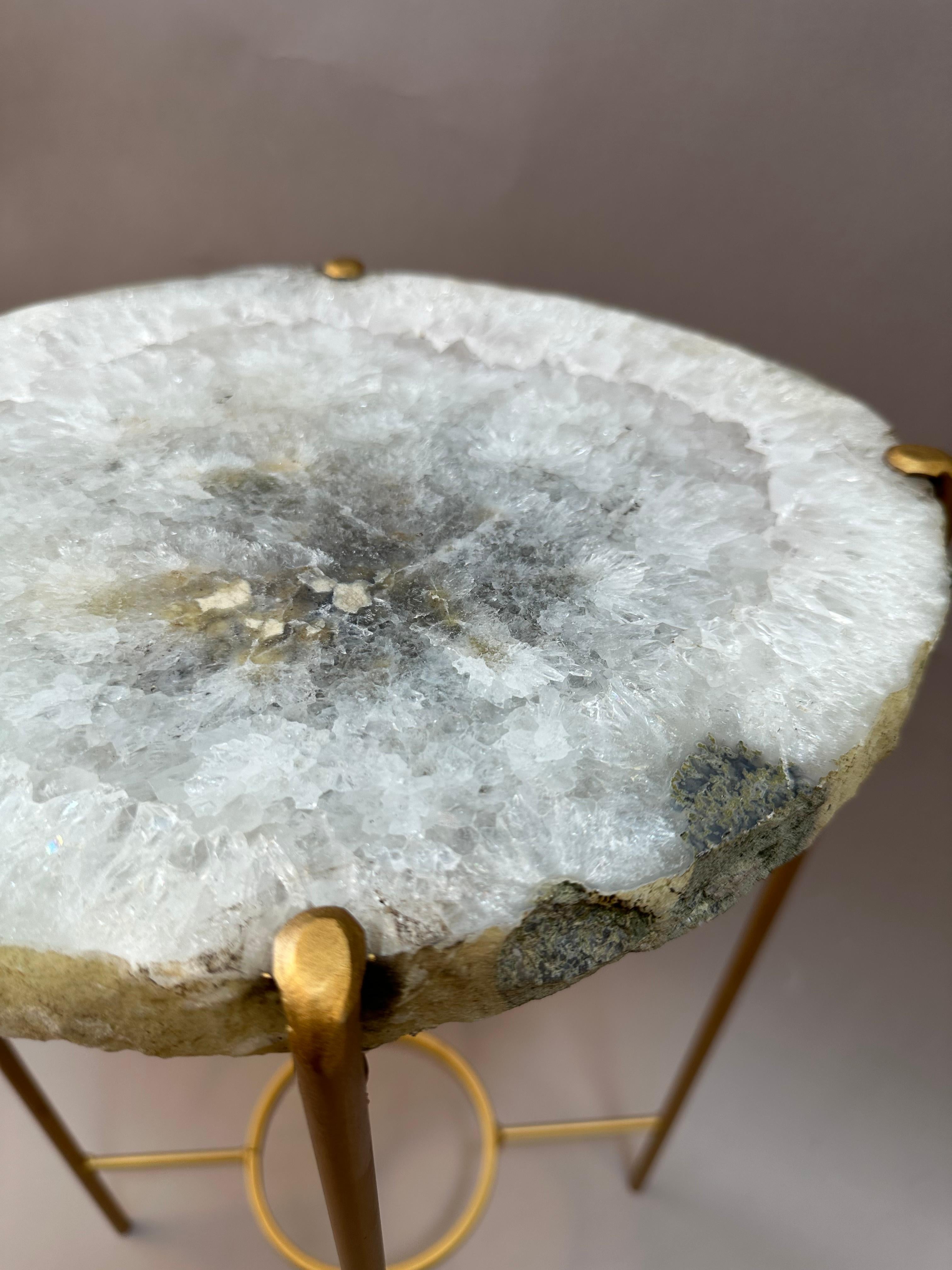 Unusual Modern Handcrafted Geode Drinks Table In New Condition For Sale In Middleburg, VA