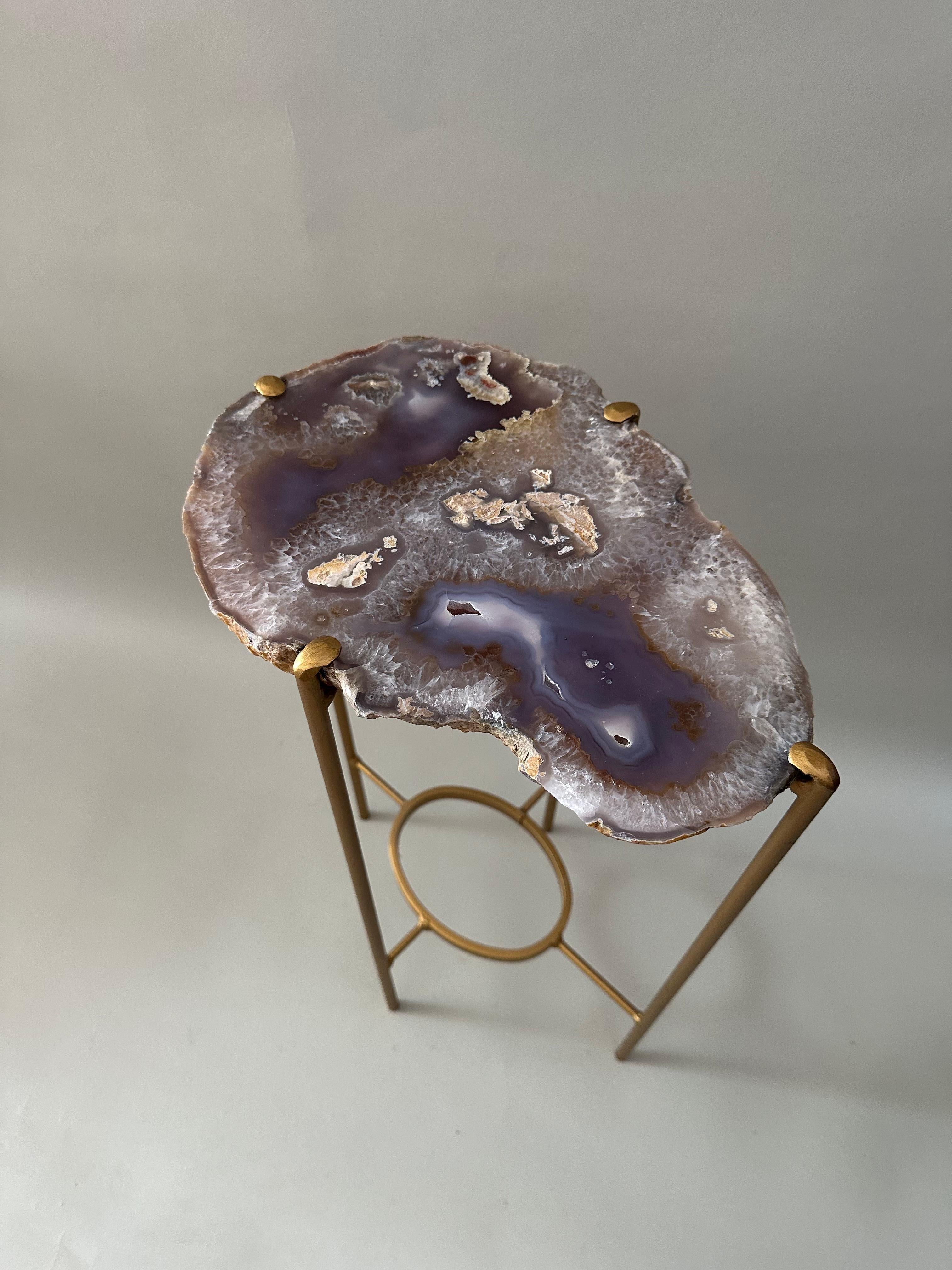 Unusual Modern Handcrafted Geode Drinks Table In Excellent Condition For Sale In Middleburg, VA