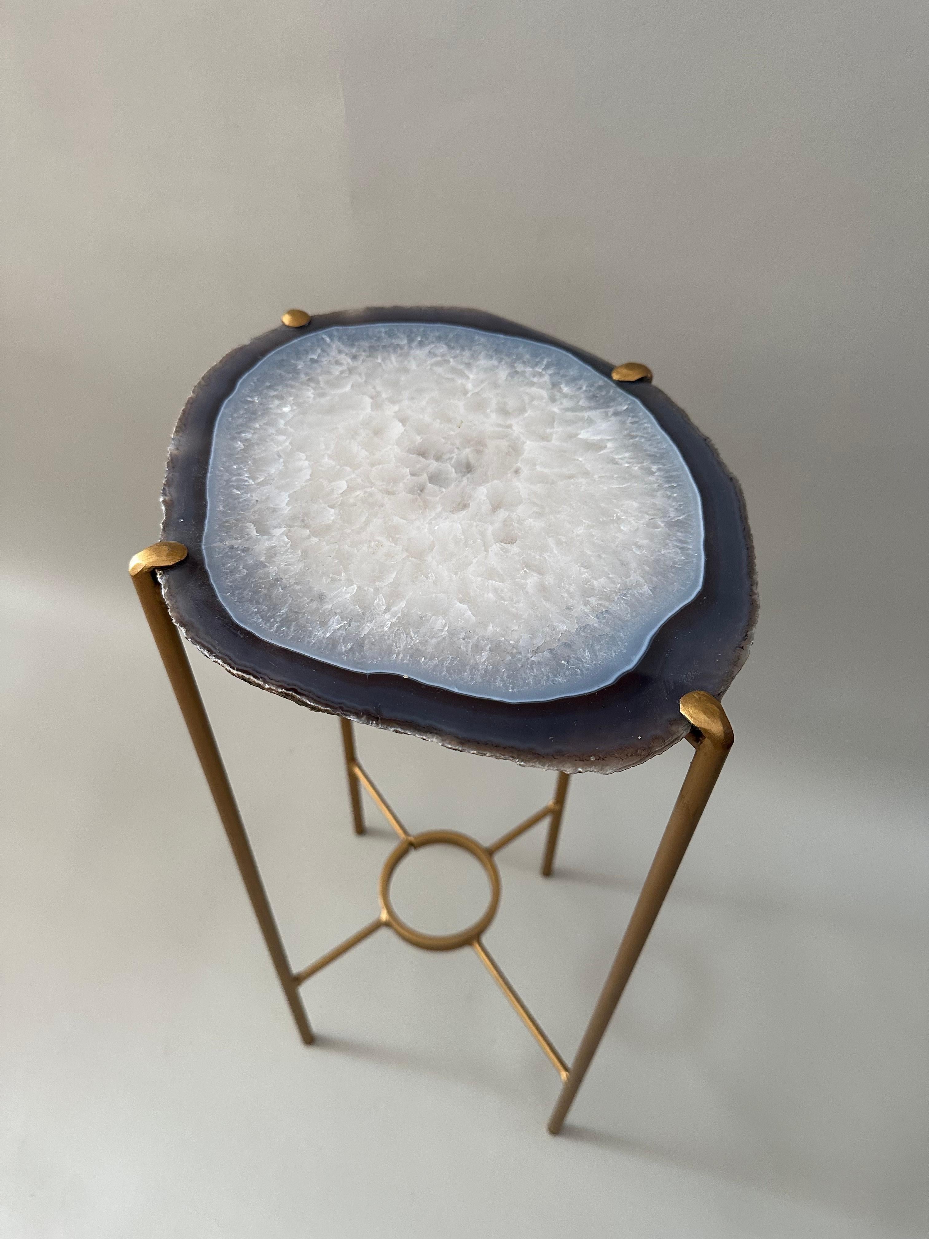 Contemporary Unusual Modern Handcrafted Geode Drinks Table For Sale
