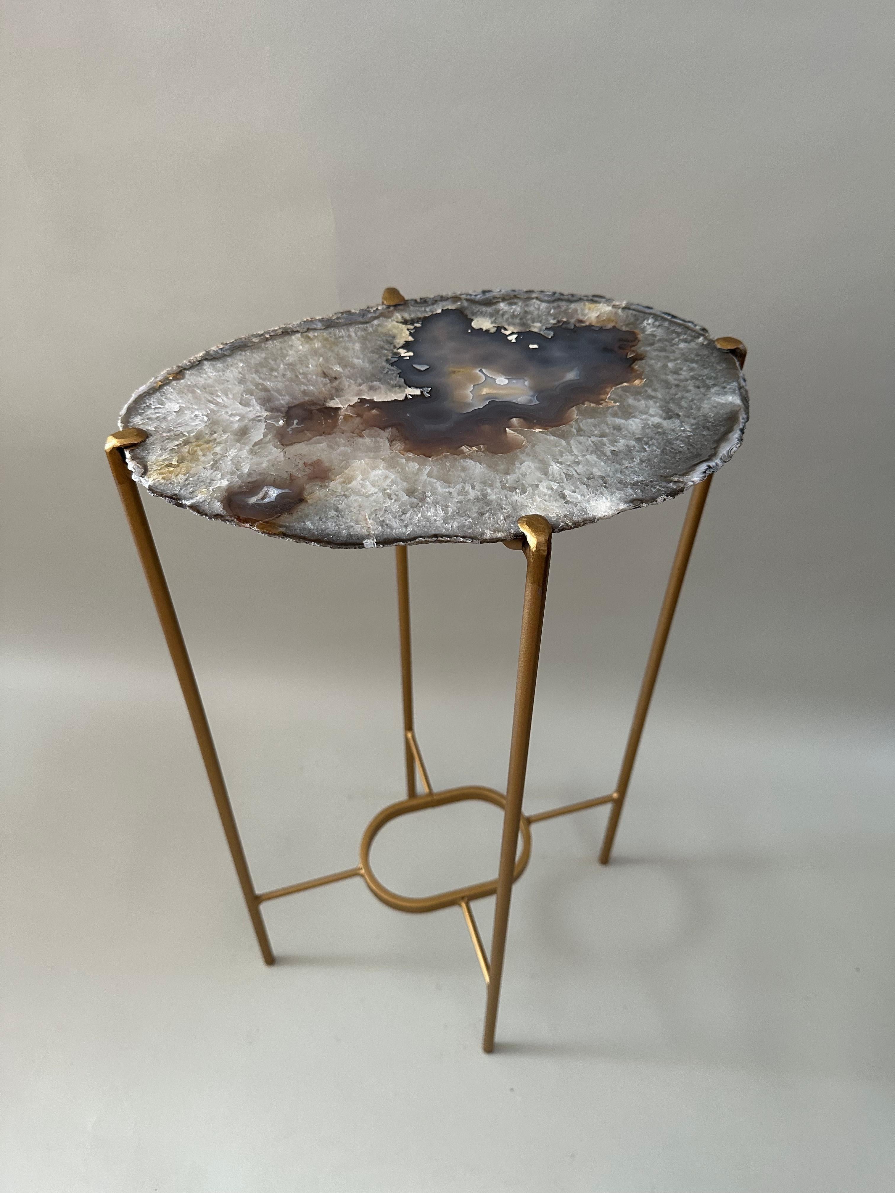 Contemporary Unusual Modern Handcrafted Geode Drinks Table