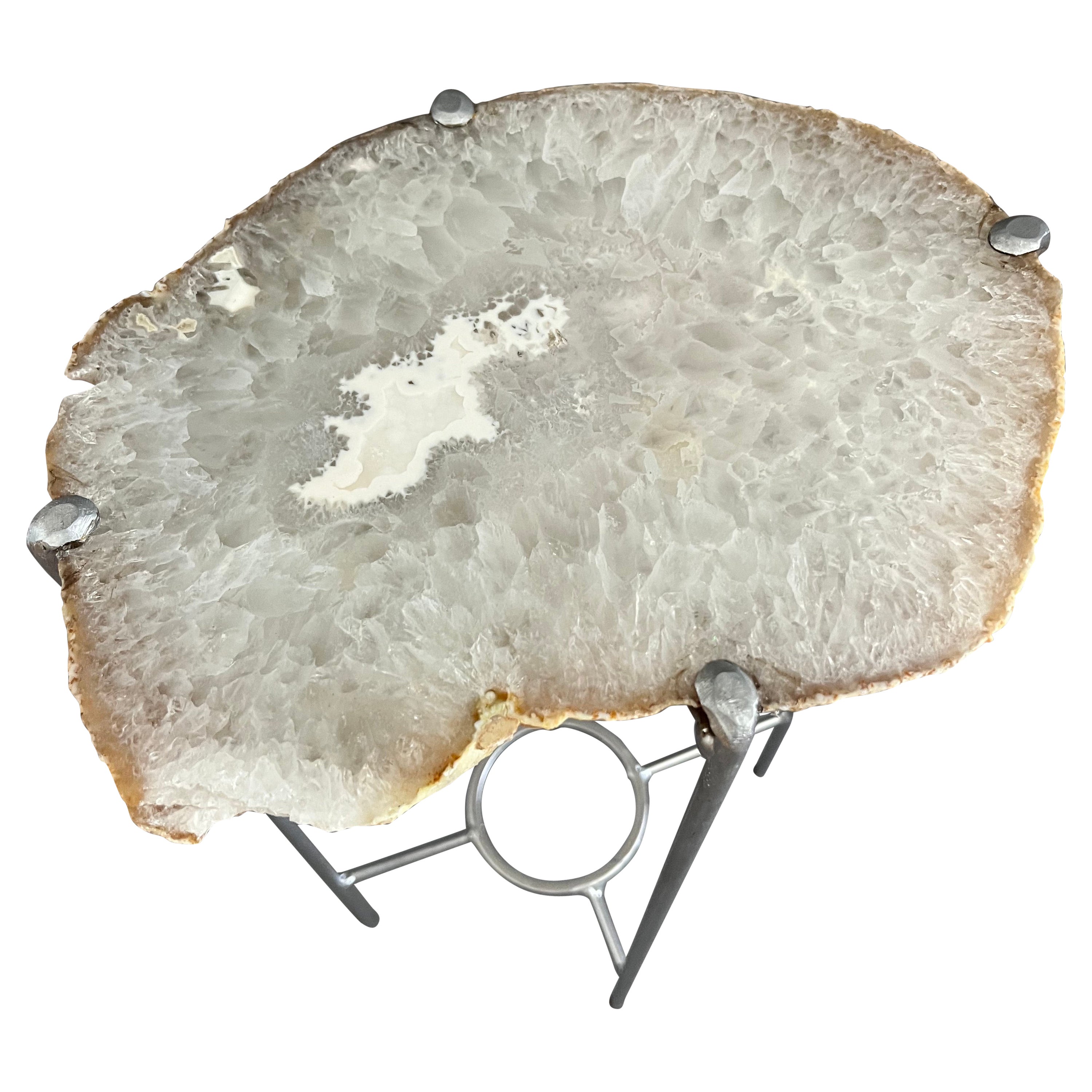 Unusual Modern Handcrafted Geode Drinks Table