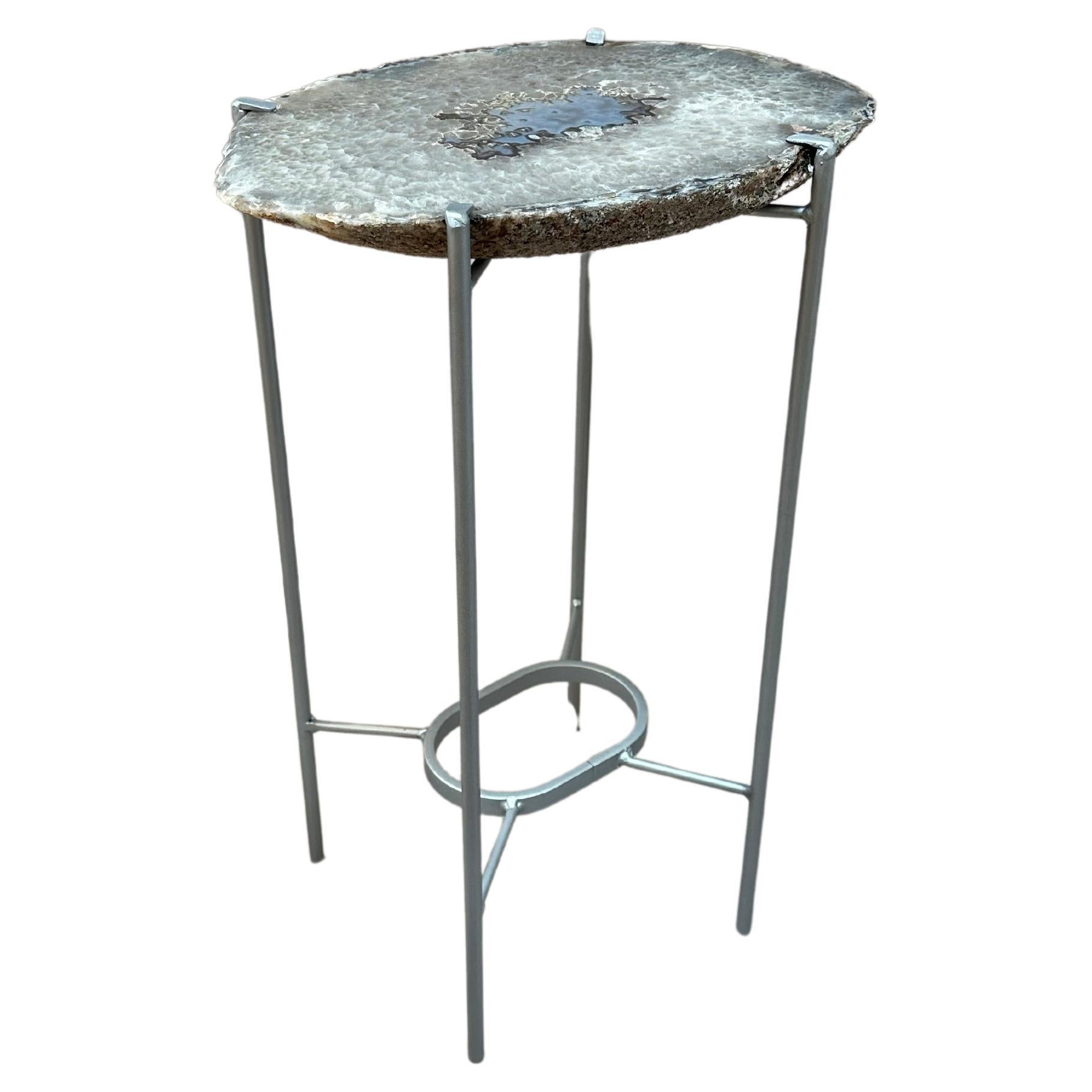 Unusual Modern Handcrafted Geode Drinks Table For Sale