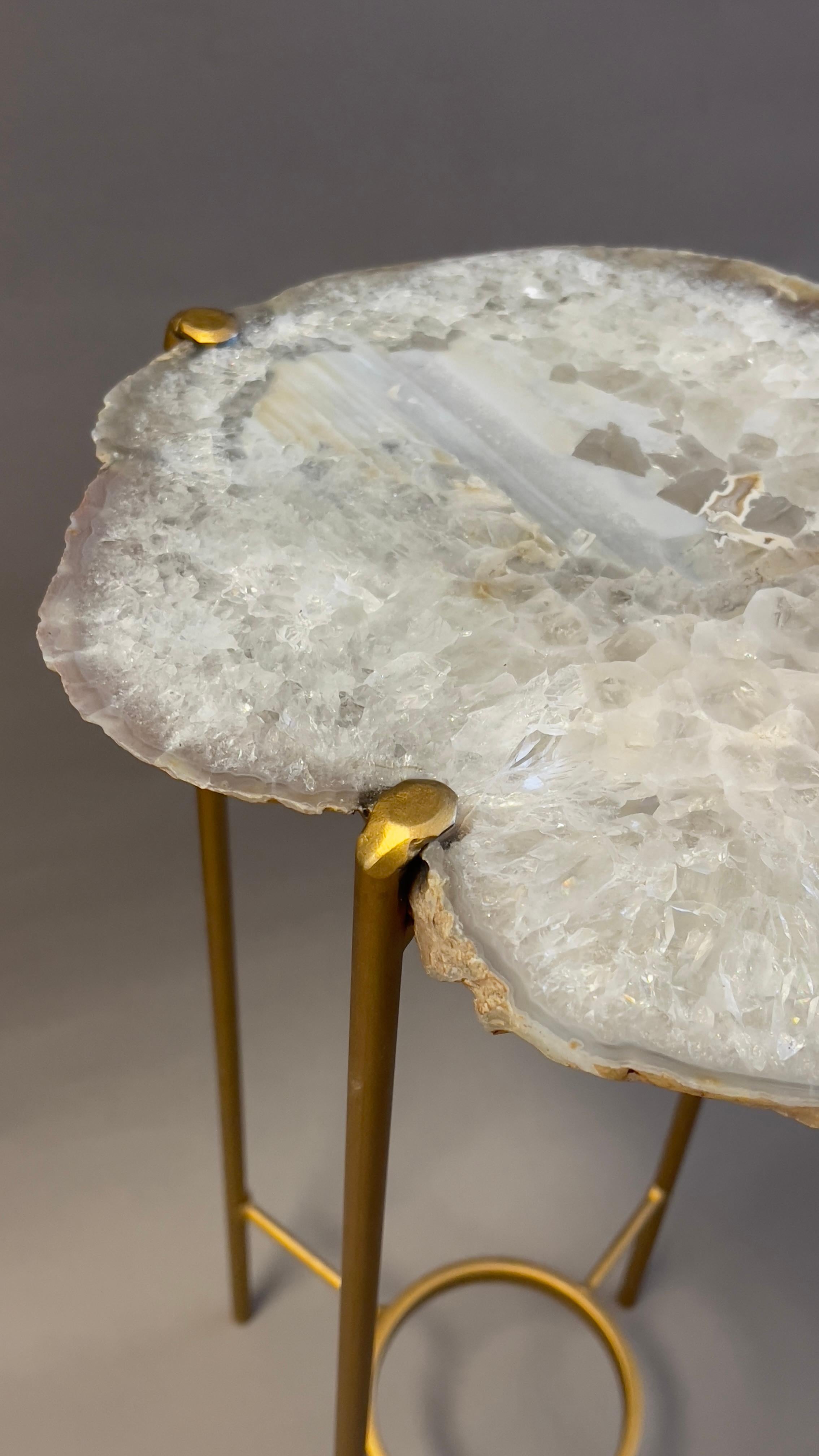 Polished Unusual Modern Handcrafted Geode Table