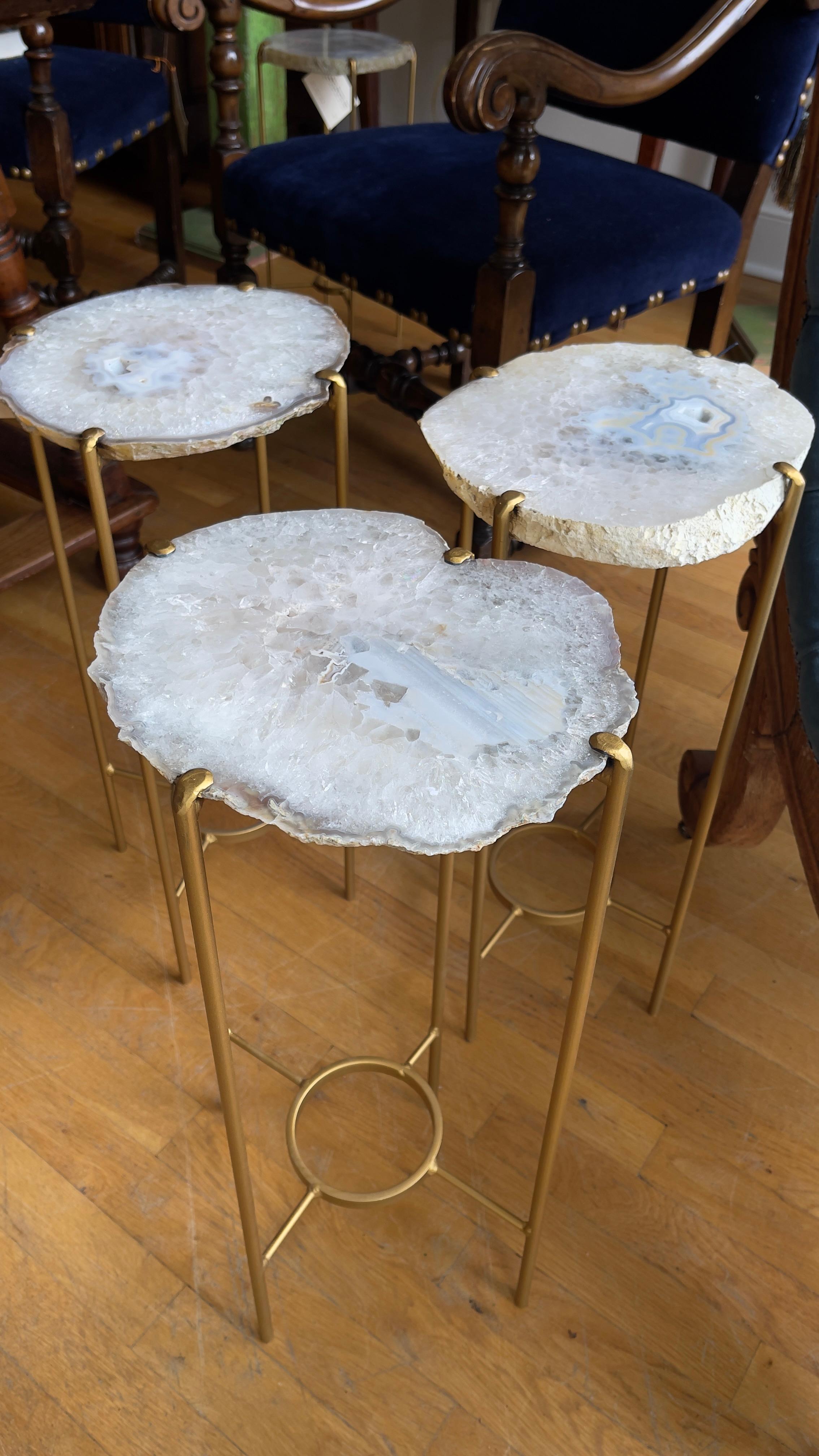 Metal Unusual Modern Handcrafted Geode Table