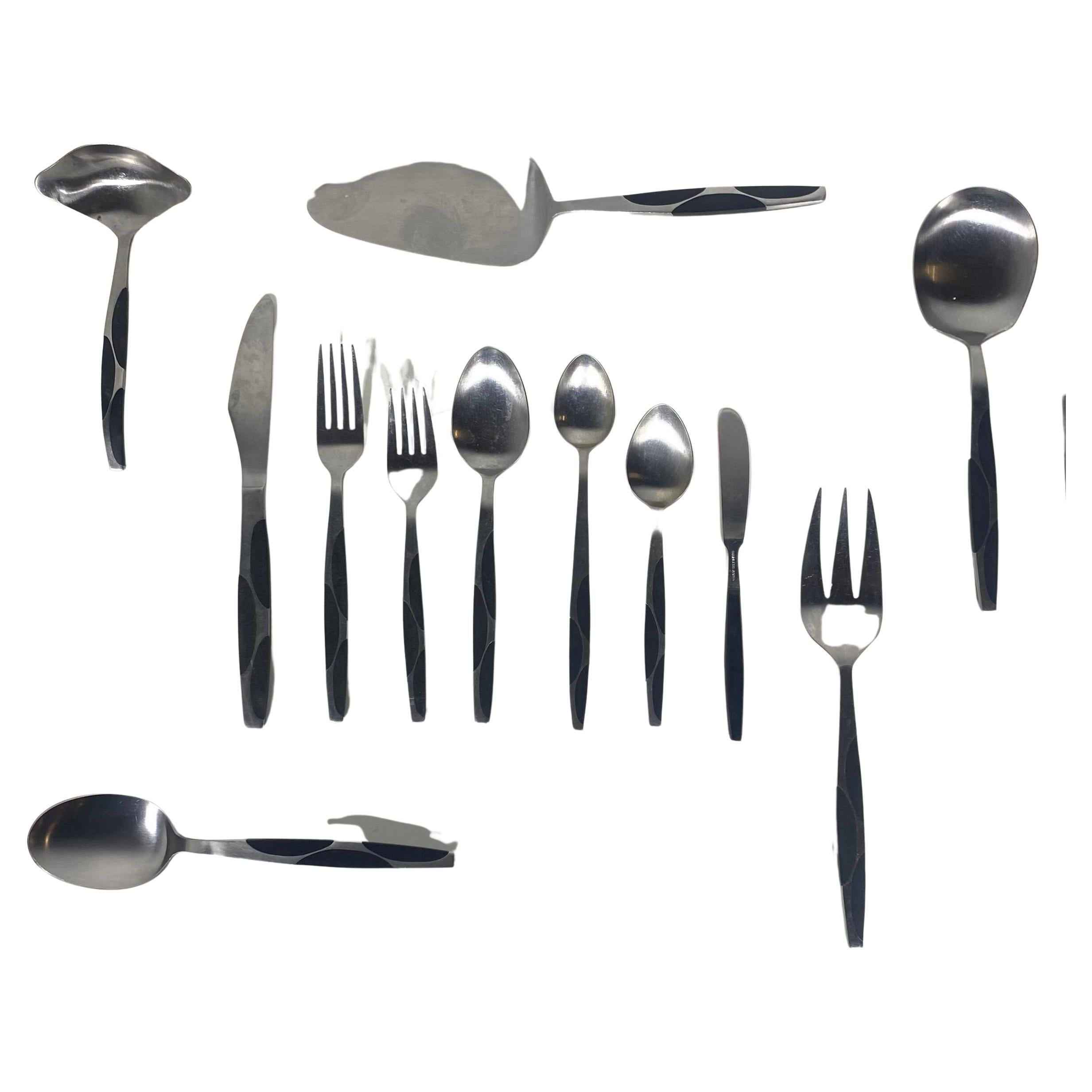 Unusual Modernist 63 piece Stainless Cutlery Set.. "night and day" JAPAN.  For Sale at 1stDibs | unusual cutlery