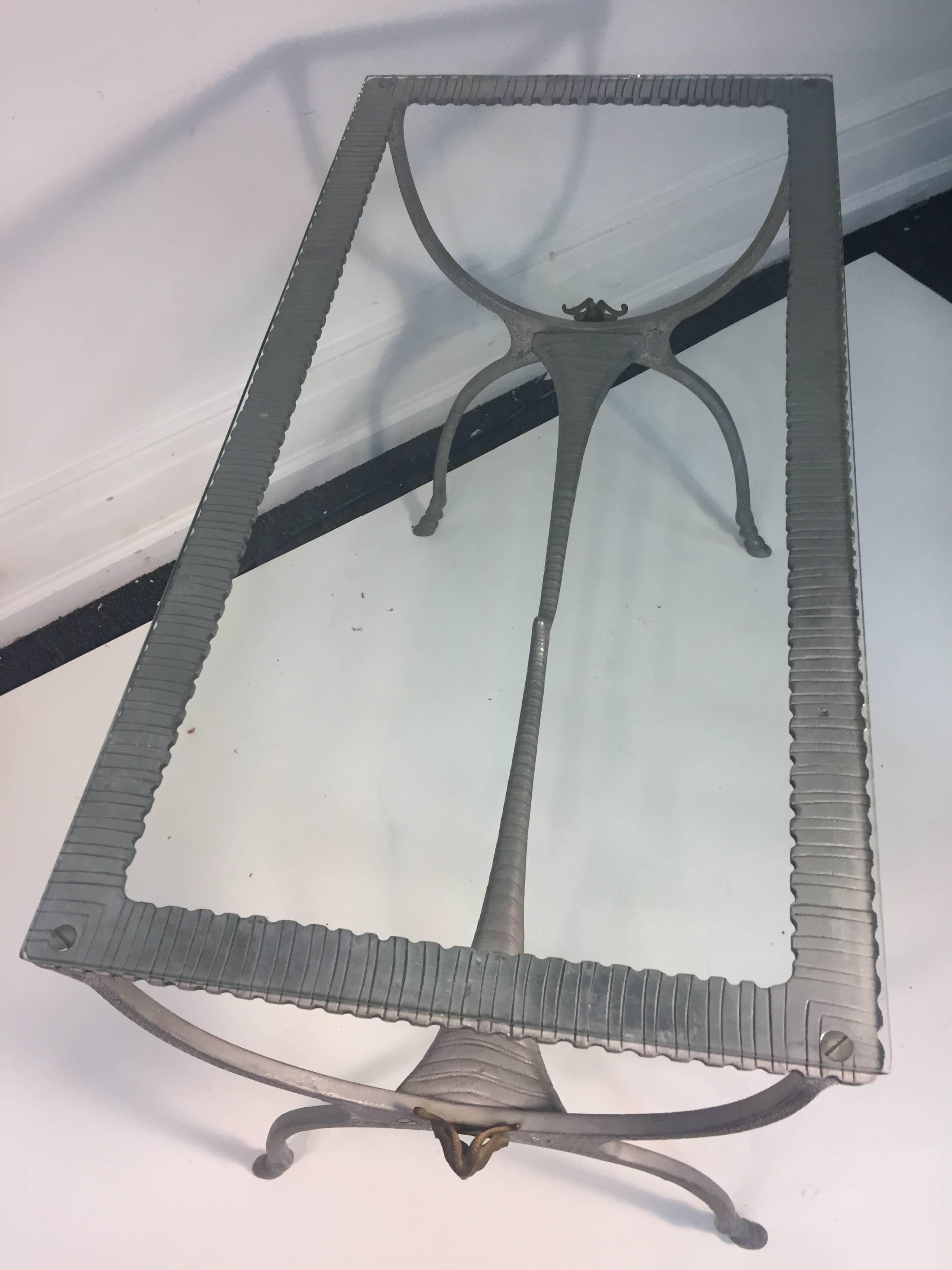 Unusual Modernist Aluminum Animalier Form Console Table For Sale 5