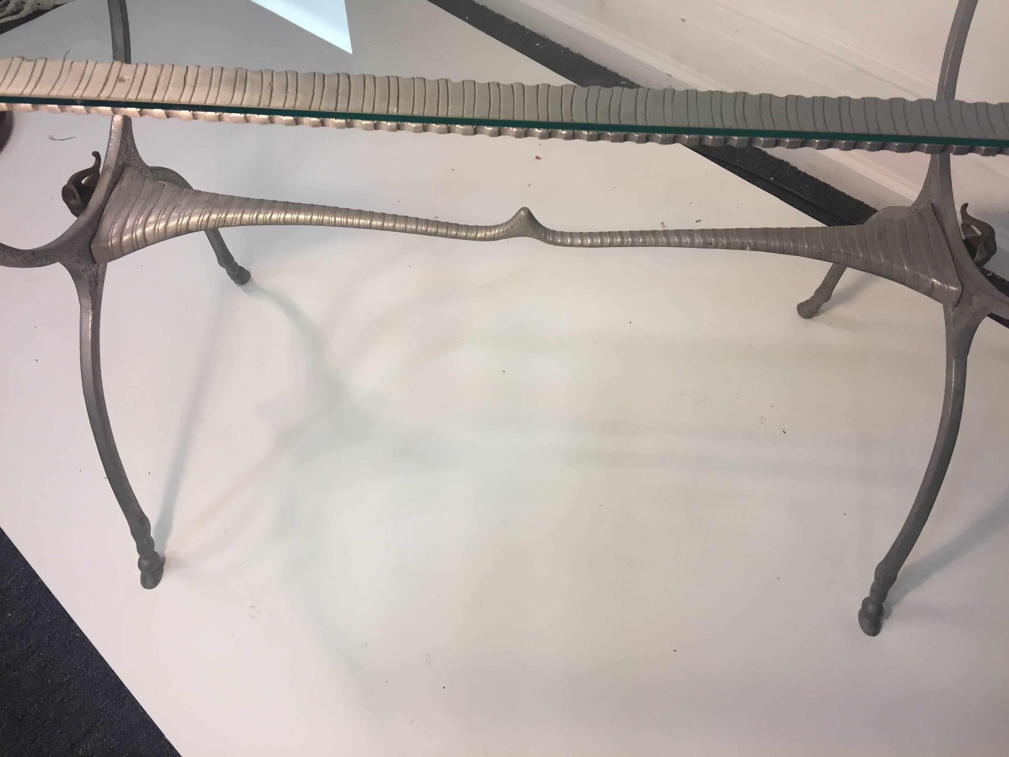 Unusual Modernist Aluminum Animalier Form Console Table For Sale 6