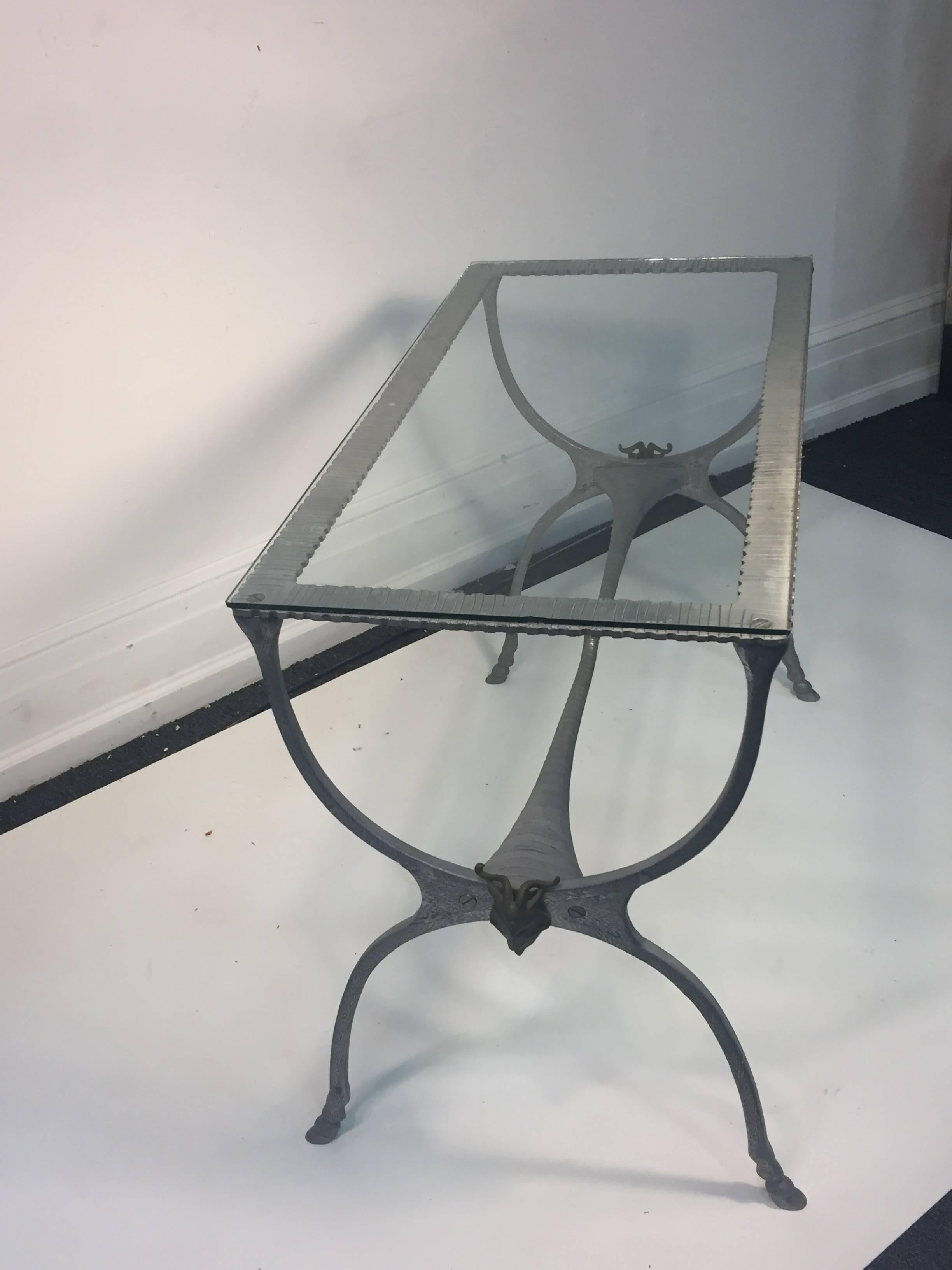 Unusual Modernist Aluminum Animalier Form Console Table For Sale 11