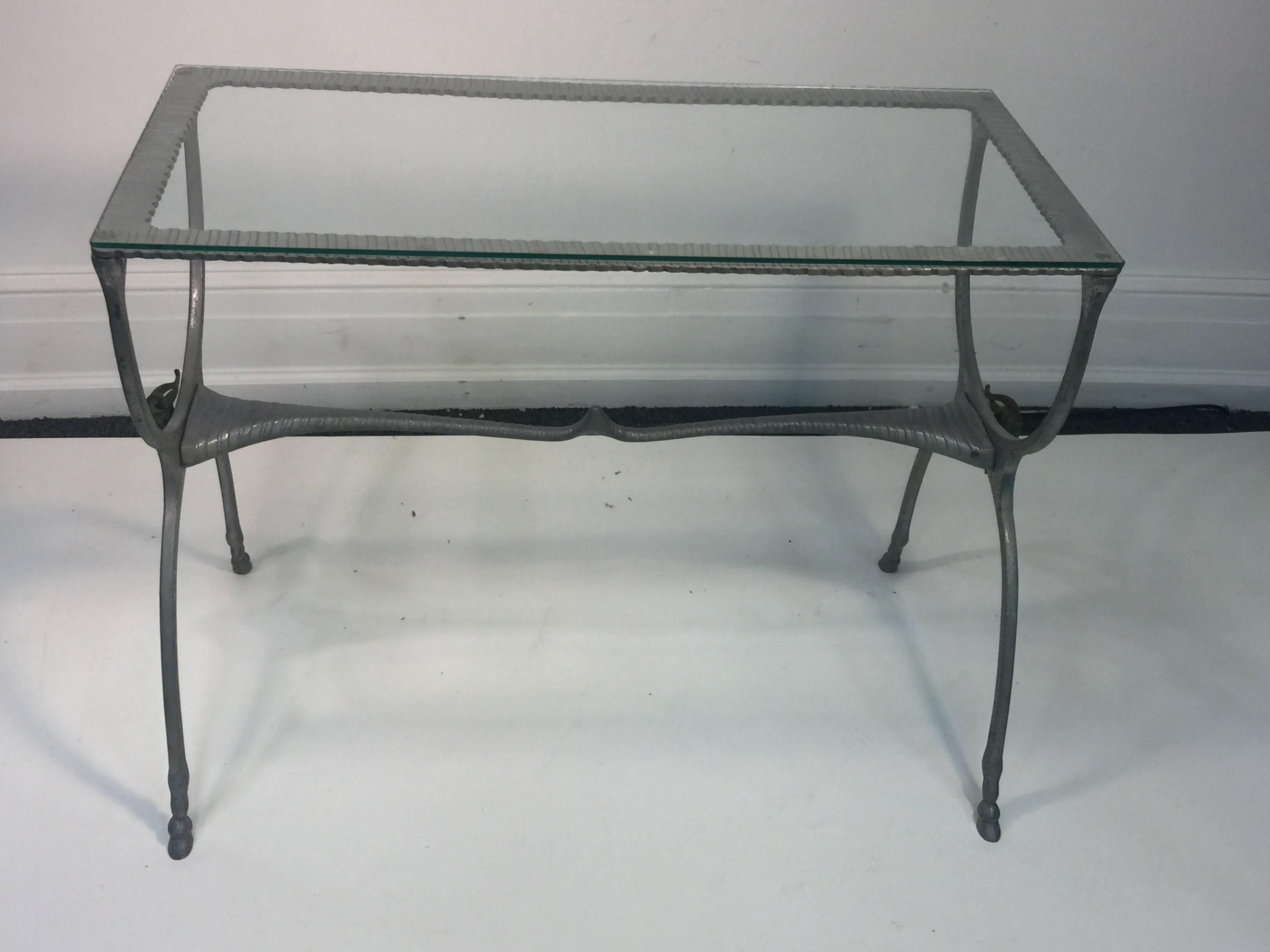 American Unusual Modernist Aluminum Animalier Form Console Table For Sale