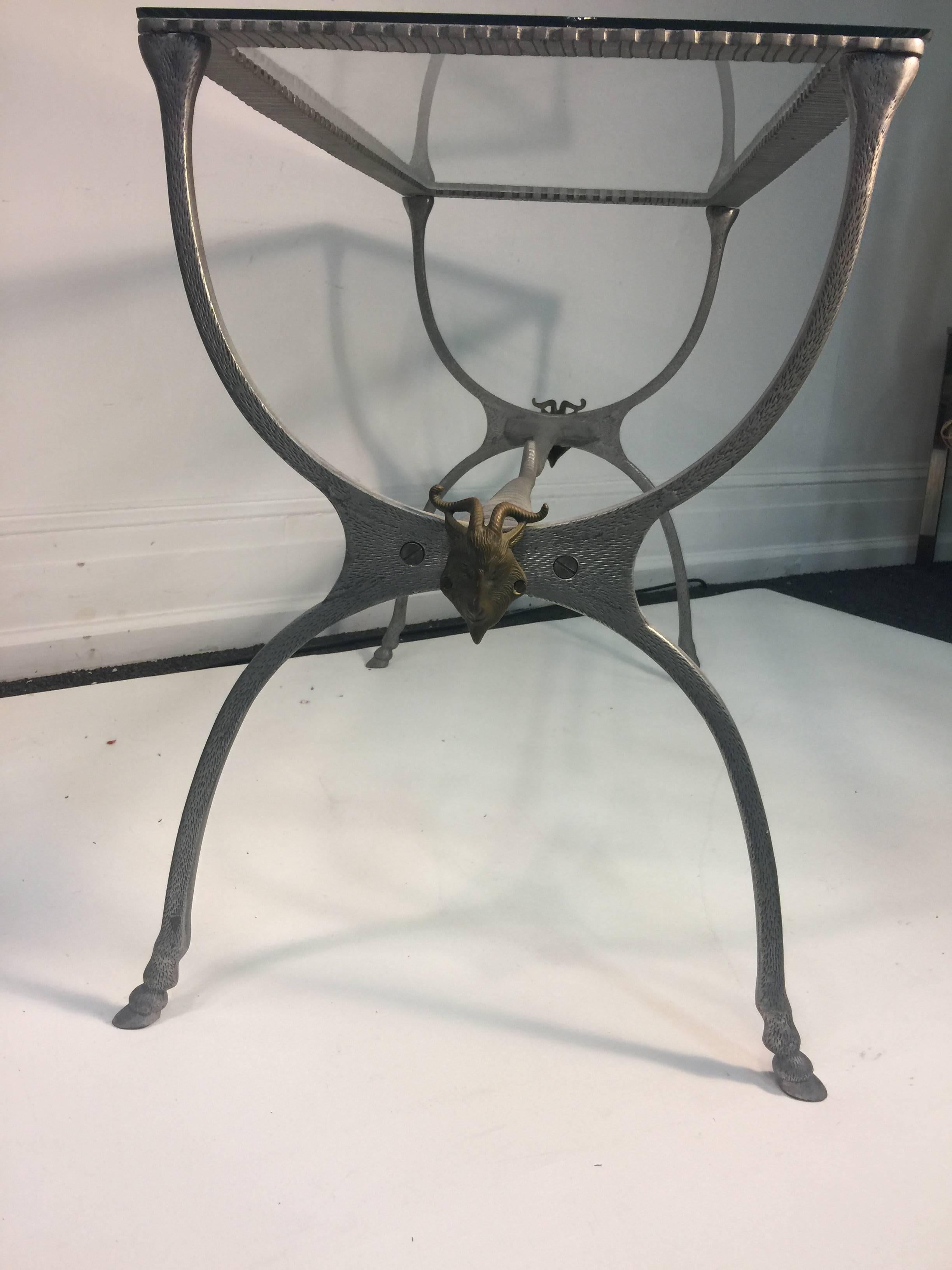 Unusual Modernist Aluminum Animalier Form Console Table For Sale 2