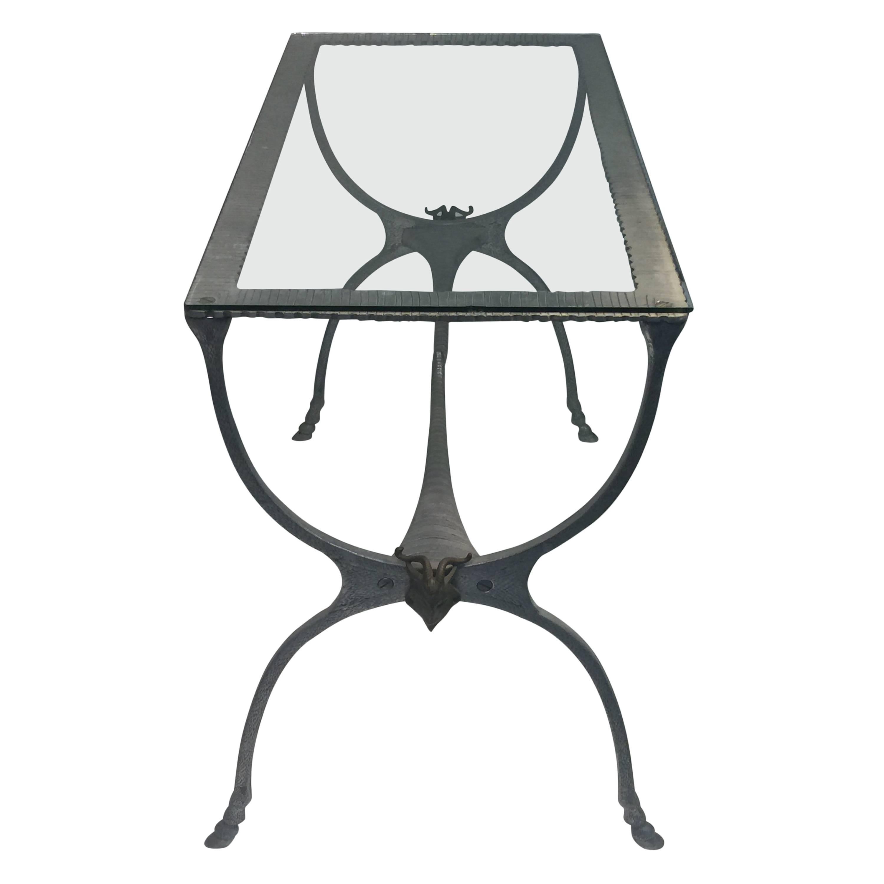 Unusual Modernist Aluminum Animalier Form Console Table For Sale