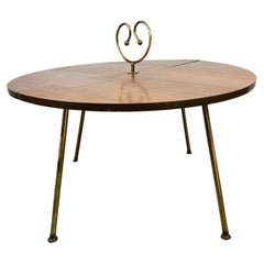 Unusual Modernist Collapsable Coffee/Cocktail Table, , Walnut & Brass
