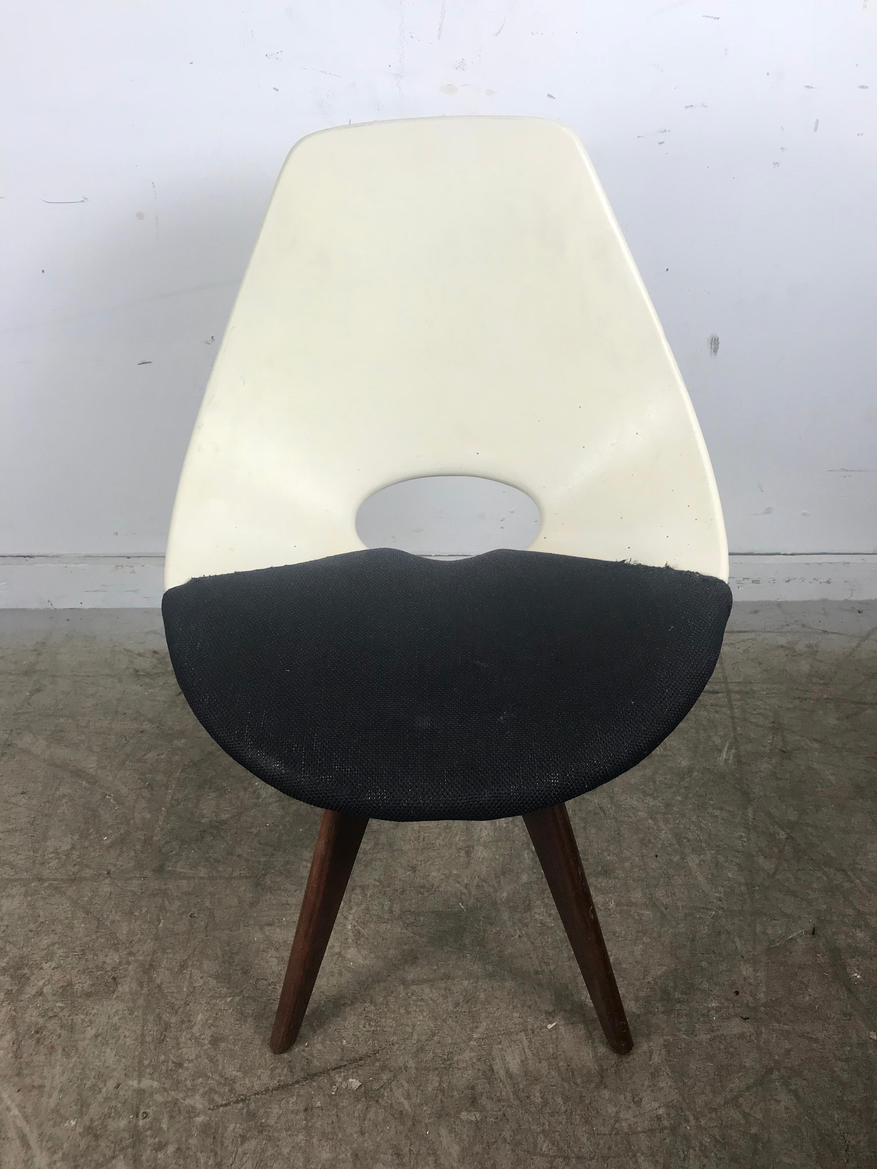 Unknown Unusual Modernist Two-Tone Swivel Desk or Side Chair