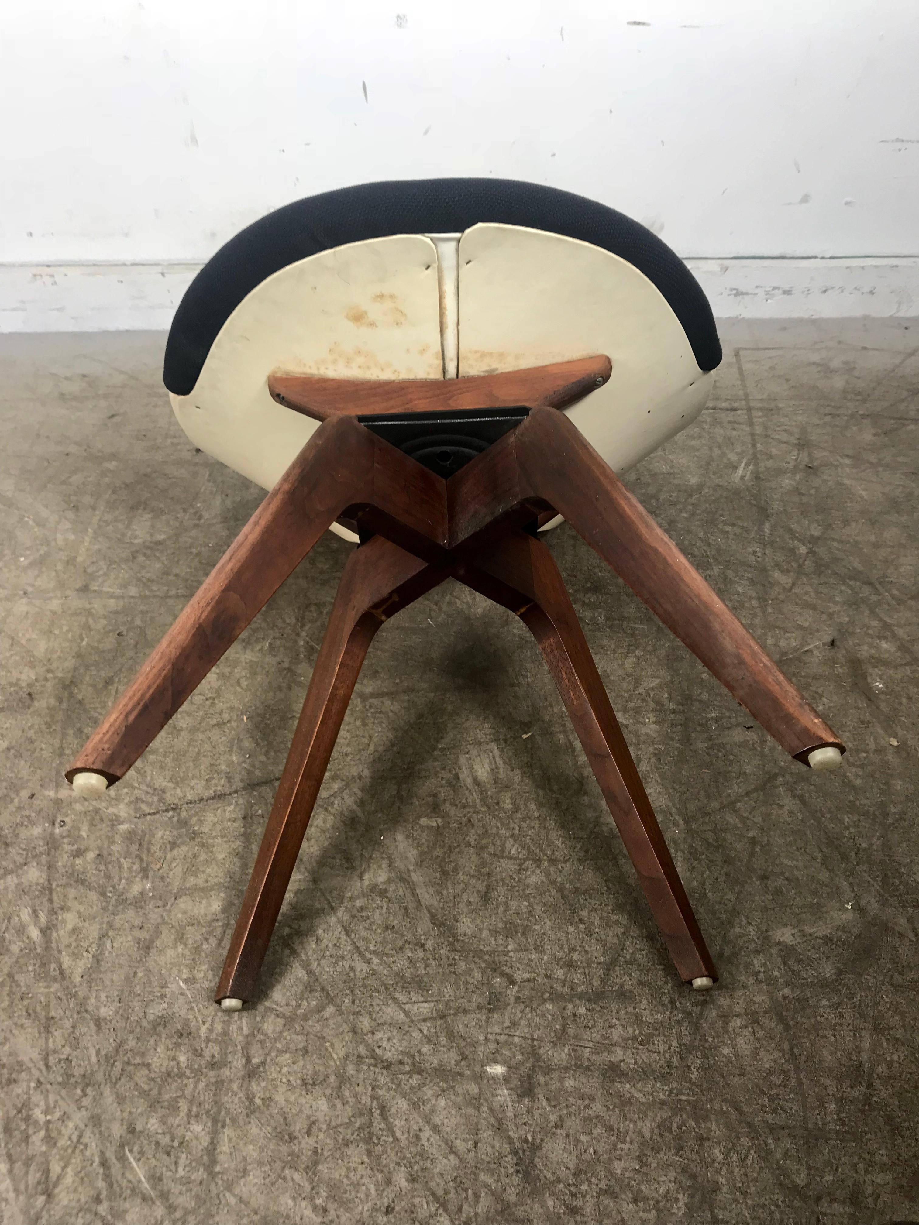 Unusual Modernist Two-Tone Swivel Desk or Side Chair 1