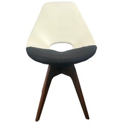 Unusual Modernist Two-Tone Swivel Desk or Side Chair