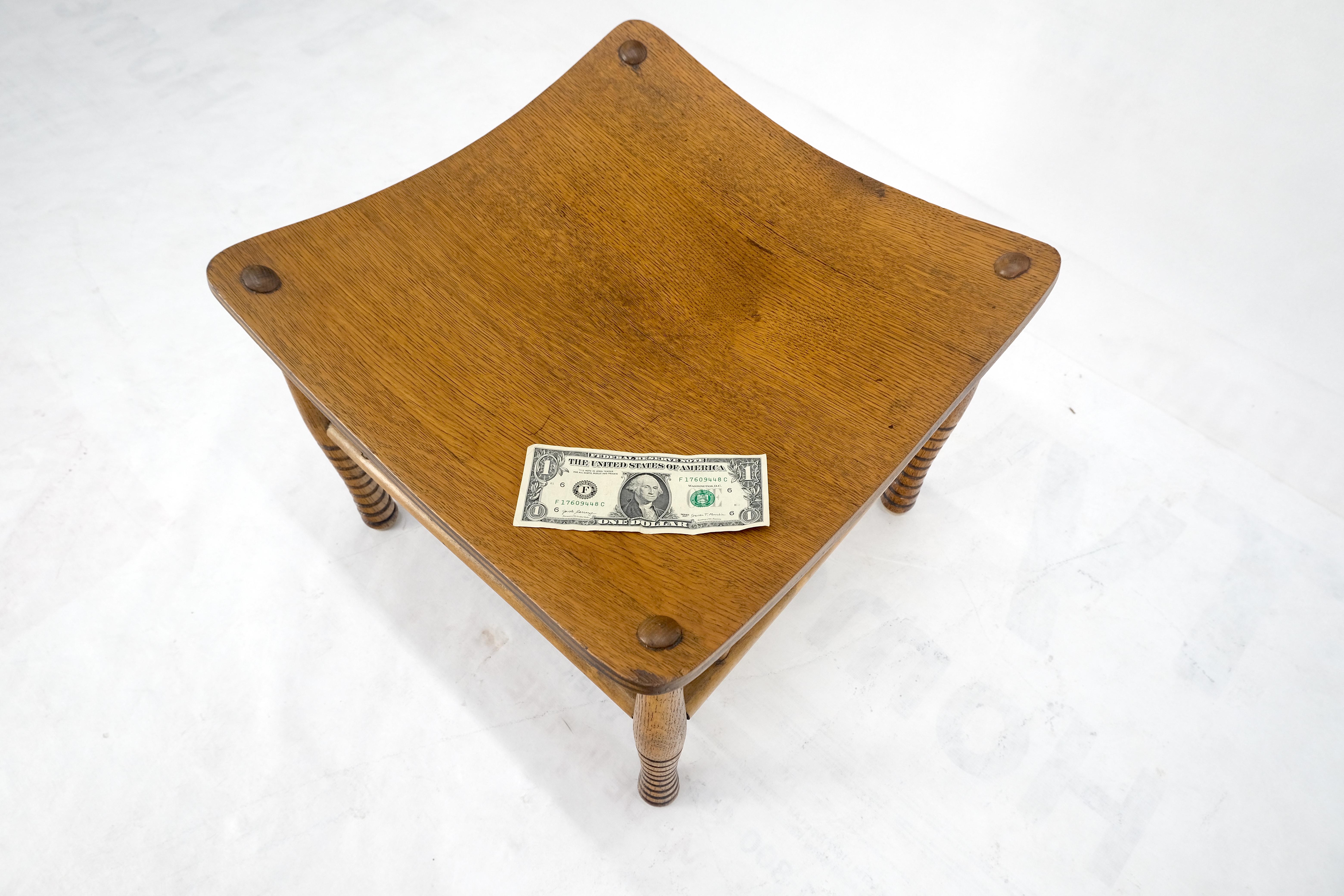 Insolito sedile quadrato in compensato modellato di Oak in stile Arts & Crafts MINT! in vendita 1