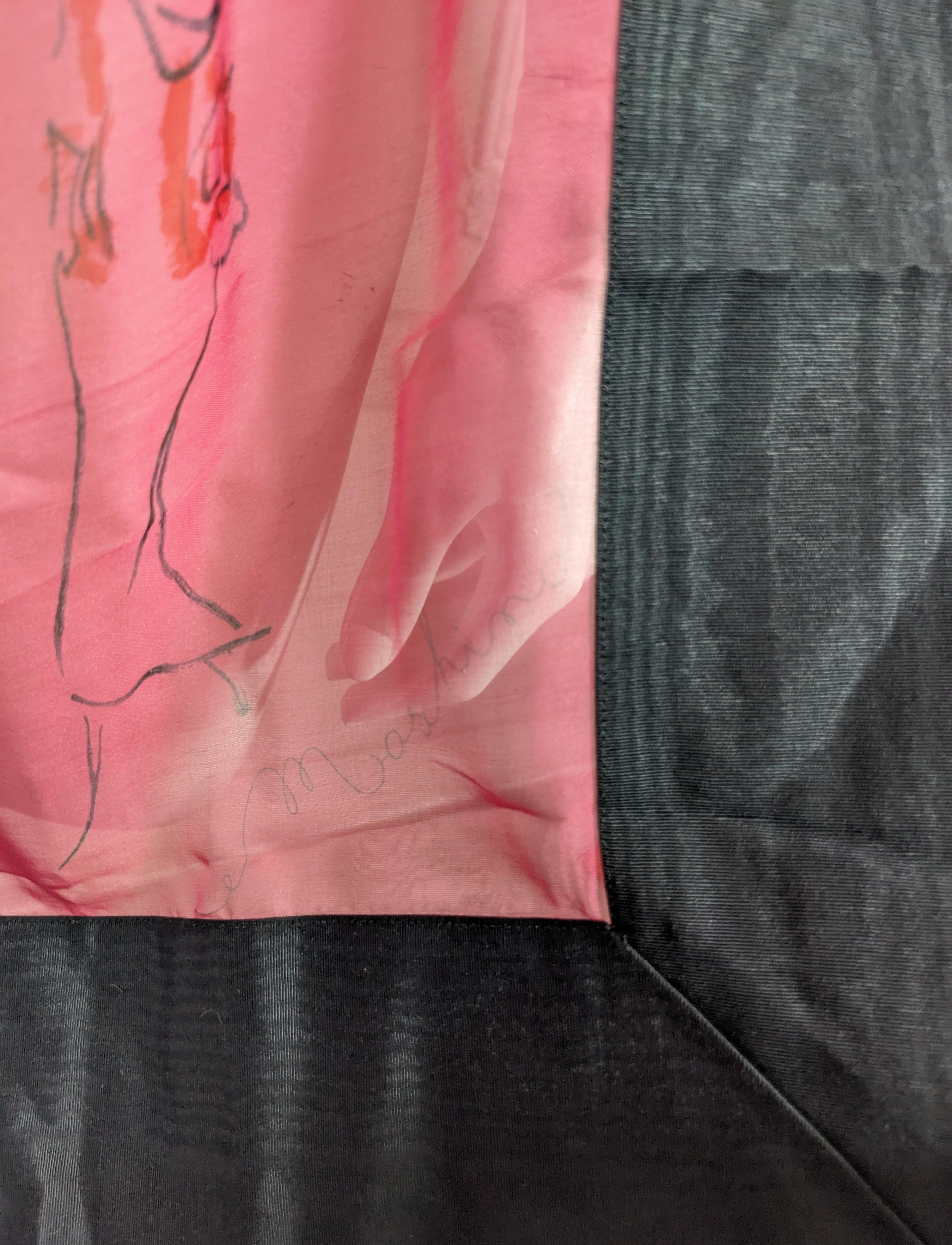 Unusual Moschino Silk Chiffon Painted Scarf For Sale 4
