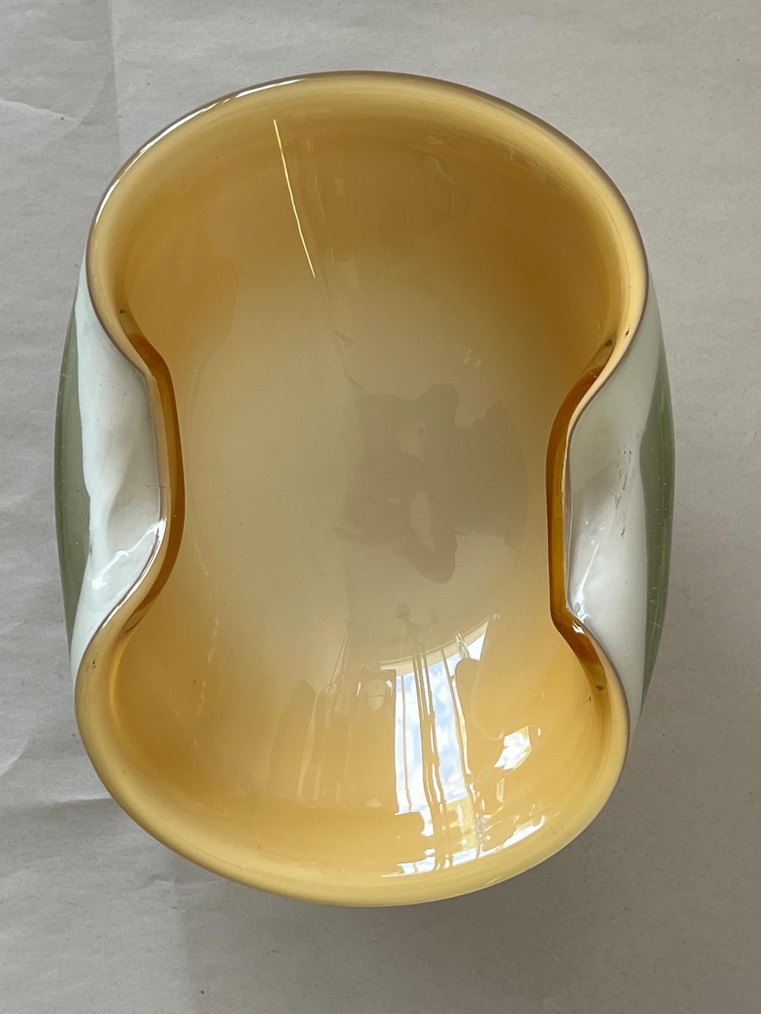 Mid-Century Modern Unusual Murano Glass Bowl Ashtray Italy 1950's For Sale