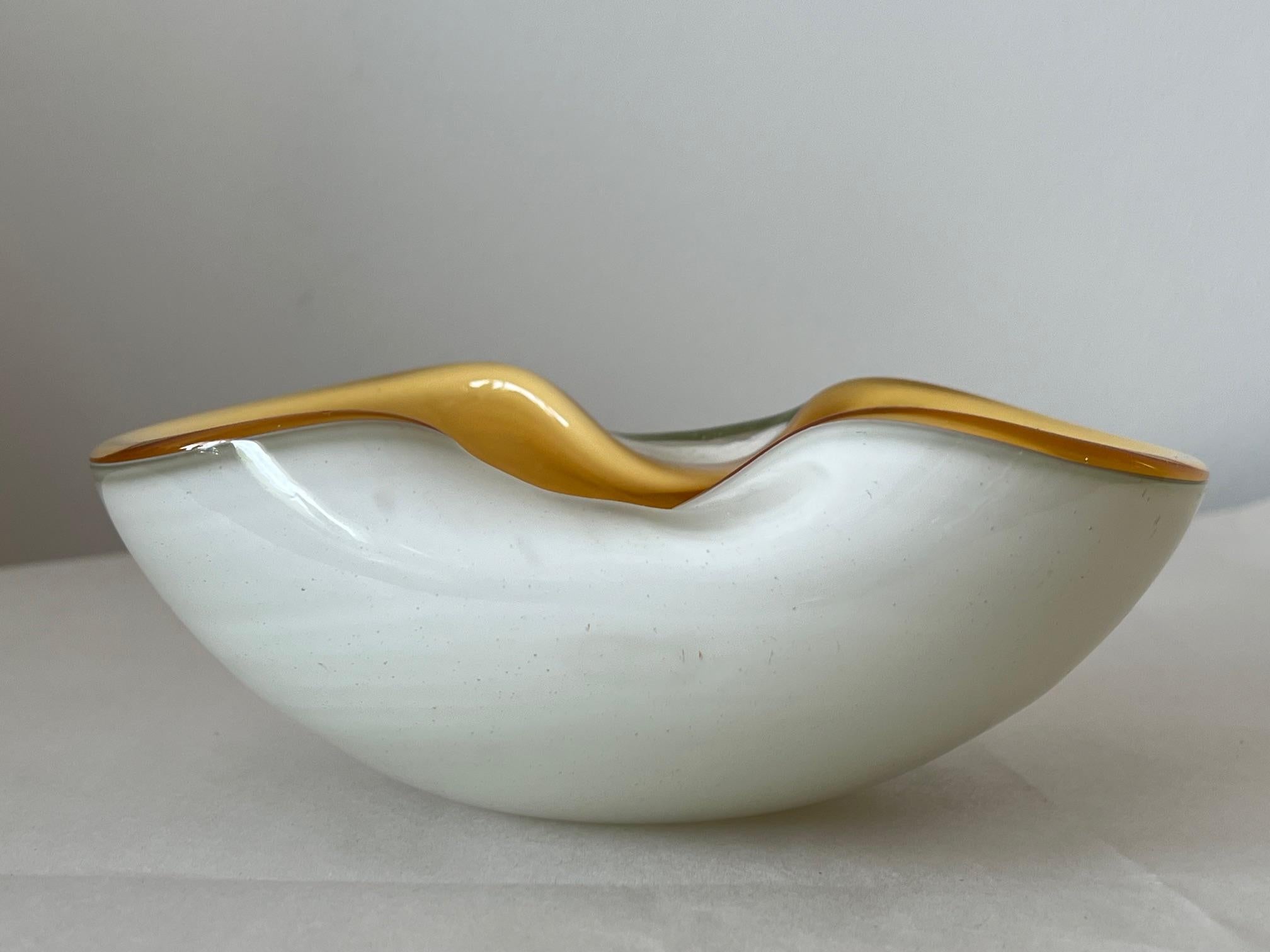 Italian Unusual Murano Glass Bowl Ashtray Italy 1950's For Sale