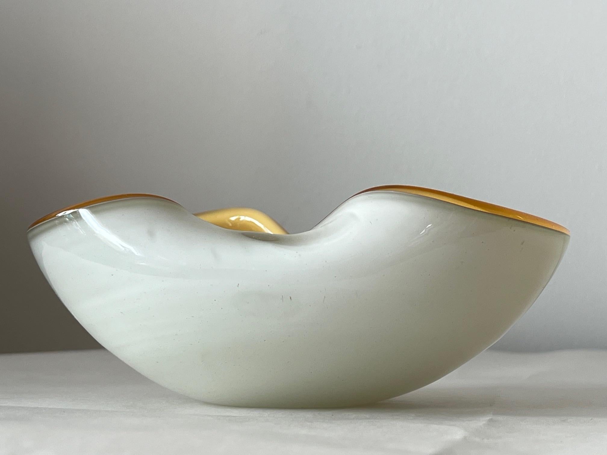 Unusual Murano Glass Bowl Ashtray Italy 1950's For Sale 2