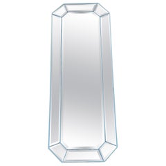 Ungewöhnlicher schmaler Achteckspiegel mit abgeschrägten Kanten ca
 1970
s