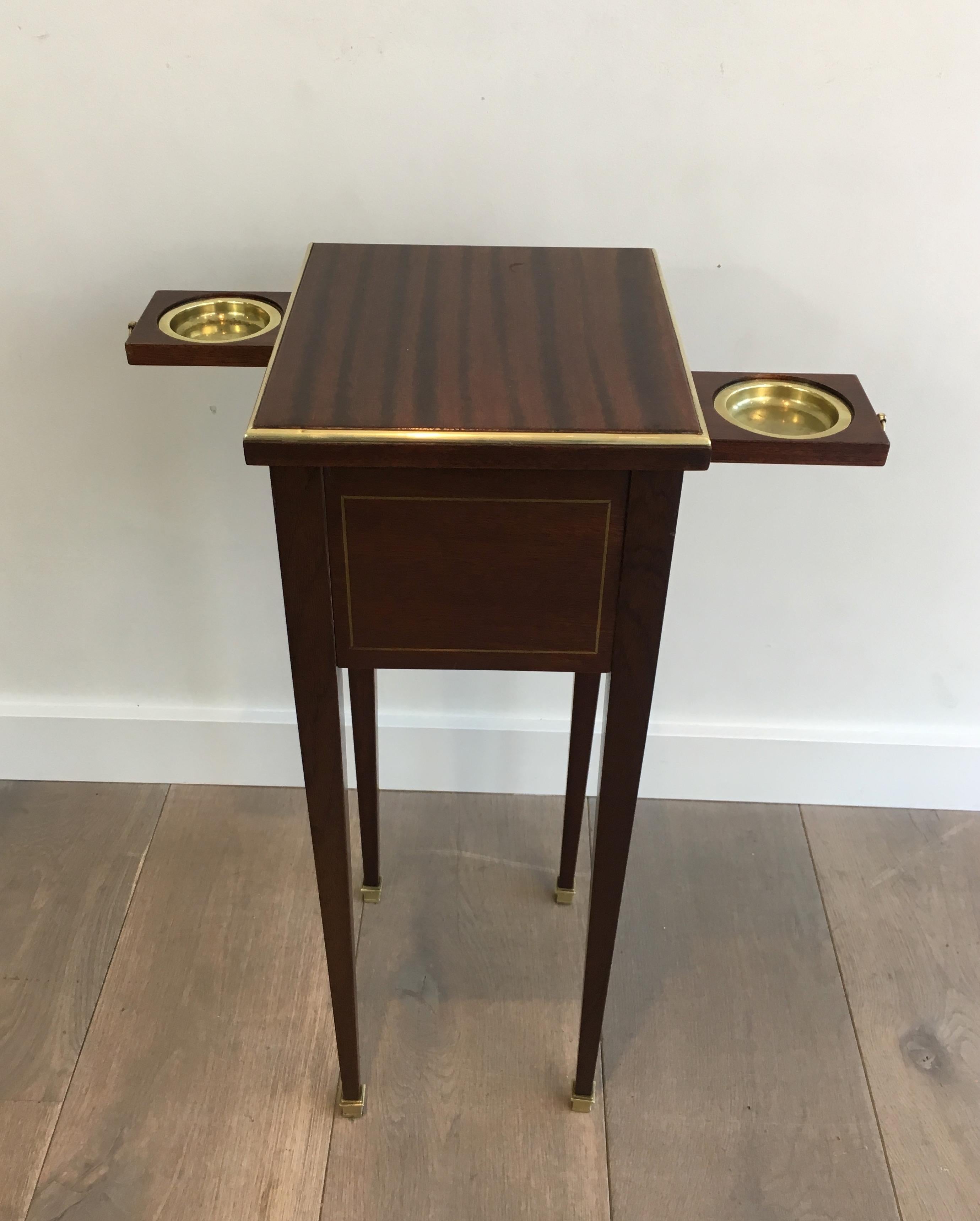 Unusual Neoclassical Small Drawers Table with Sliding Ashtrays 1