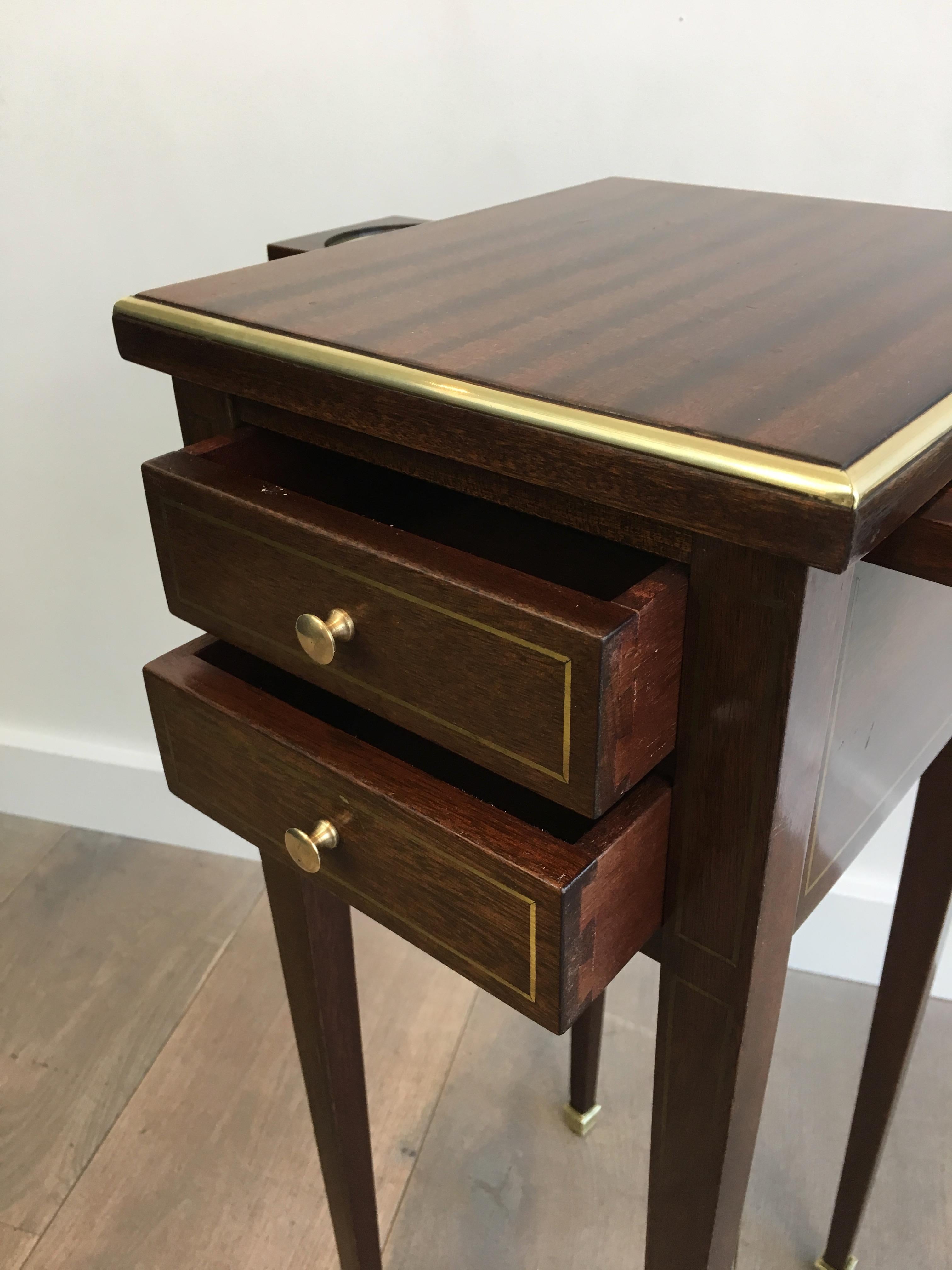 Unusual Neoclassical Small Drawers Table with Sliding Ashtrays 3