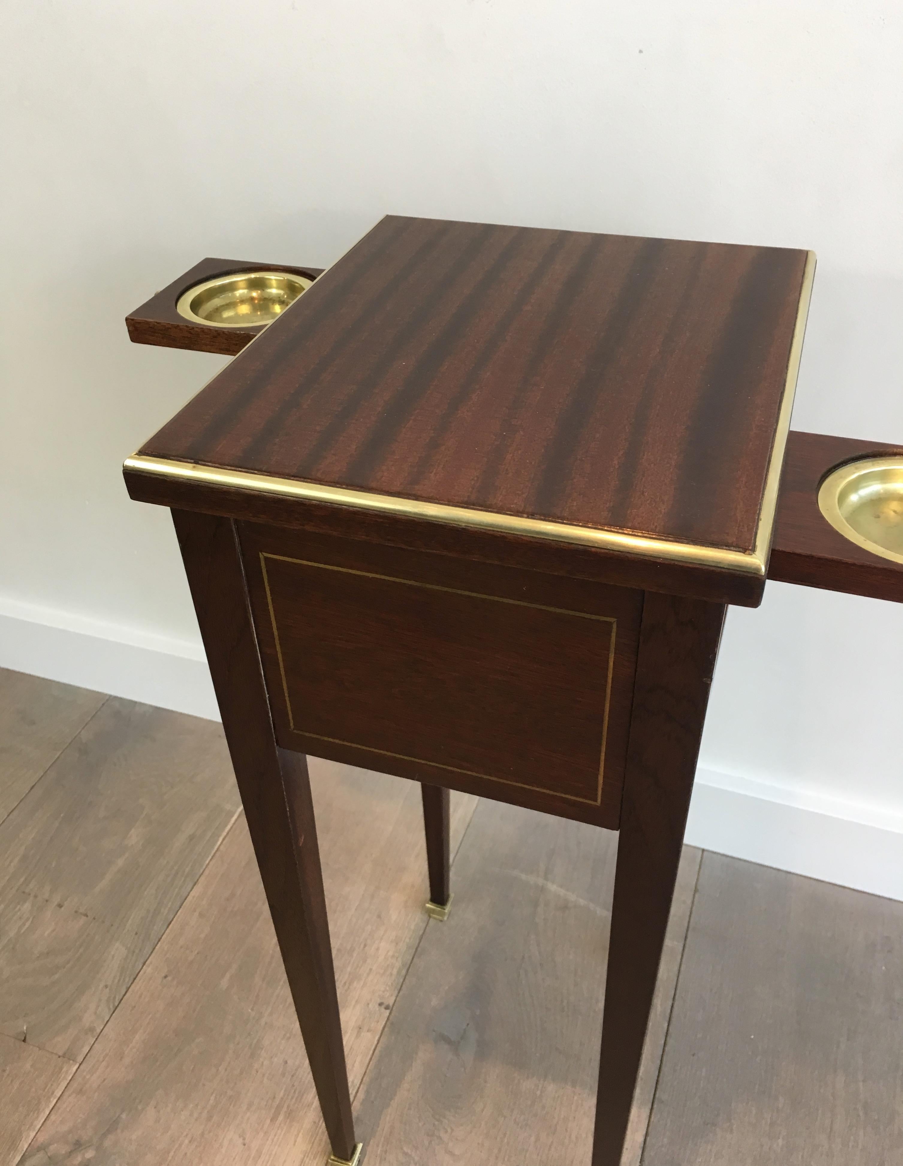 Unusual Neoclassical Small Drawers Table with Sliding Ashtrays 4