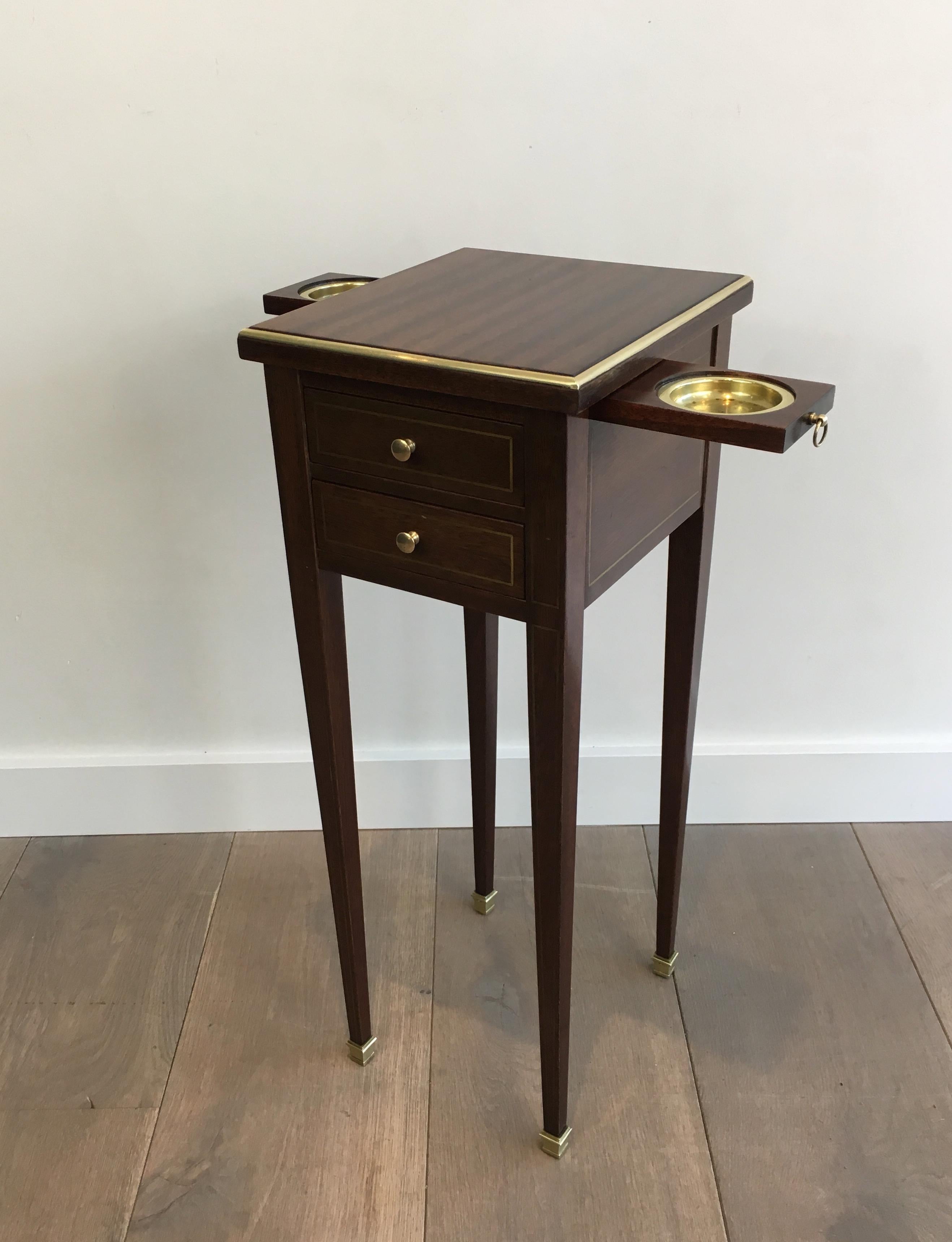 Unusual Neoclassical Small Drawers Table with Sliding Ashtrays 7
