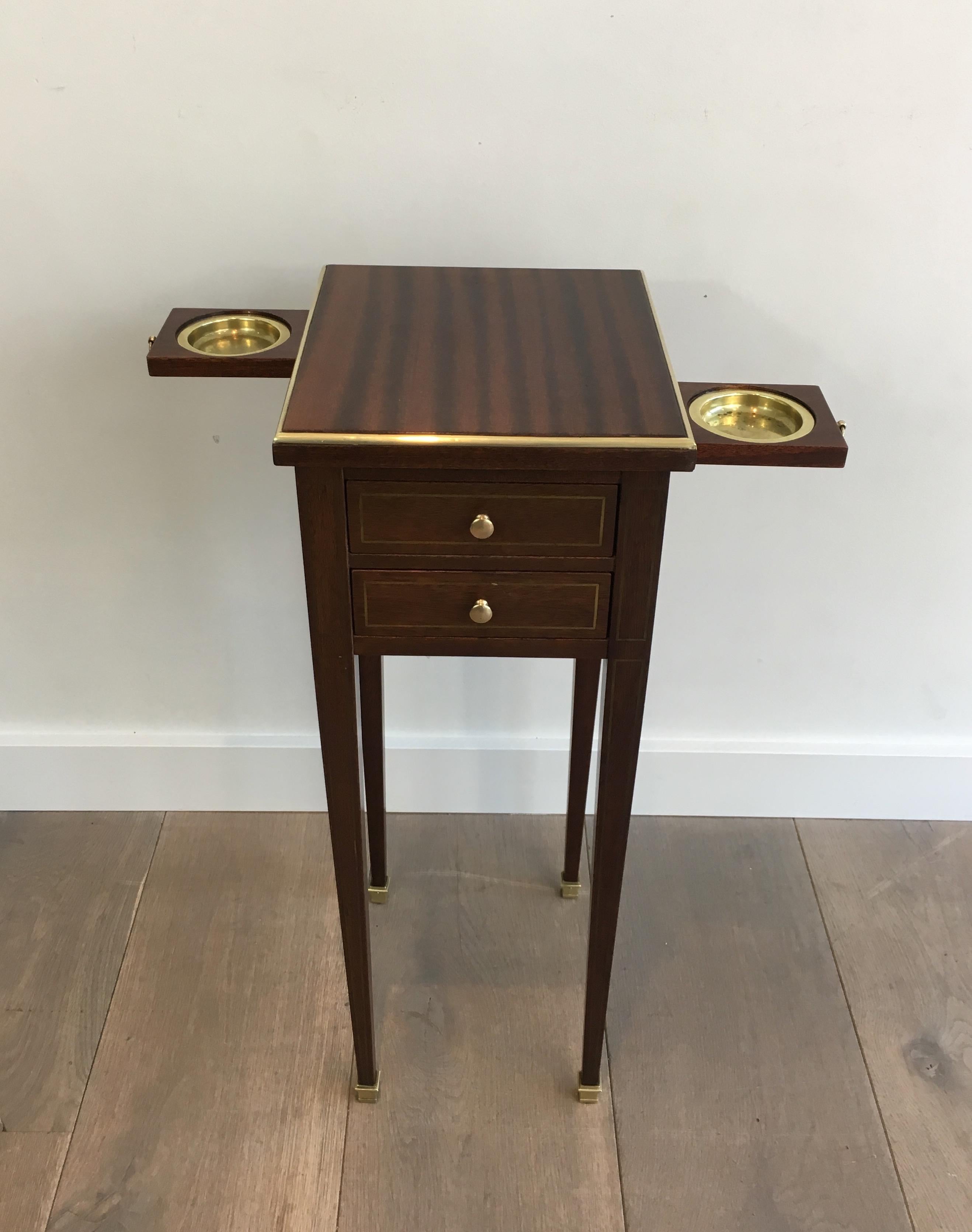 Unusual Neoclassical Small Drawers Table with Sliding Ashtrays 8