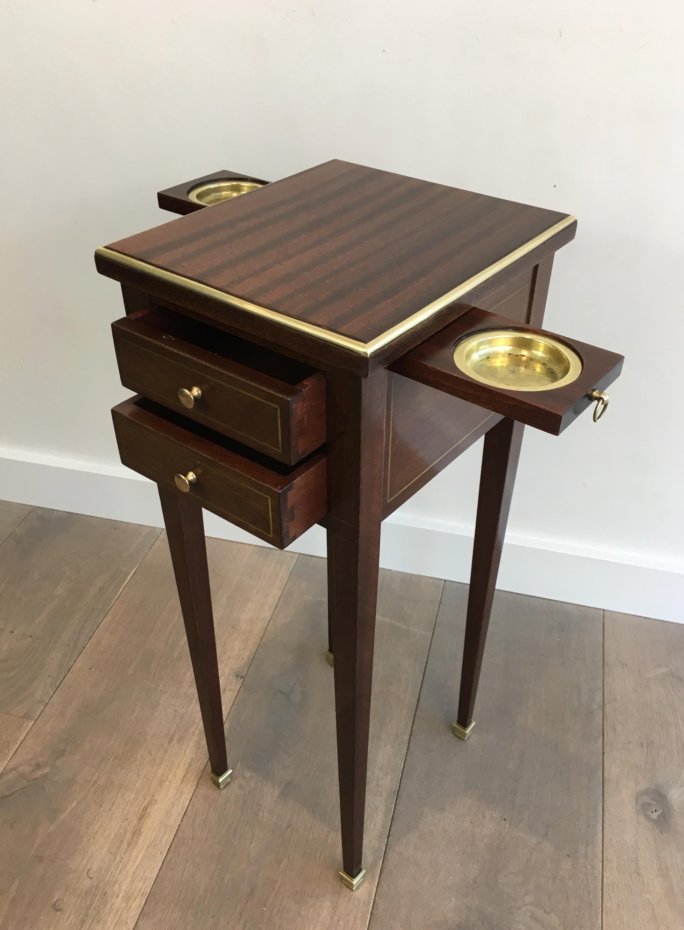 20th Century Unusual Neoclassical Small Drawers Table with Sliding Ashtrays