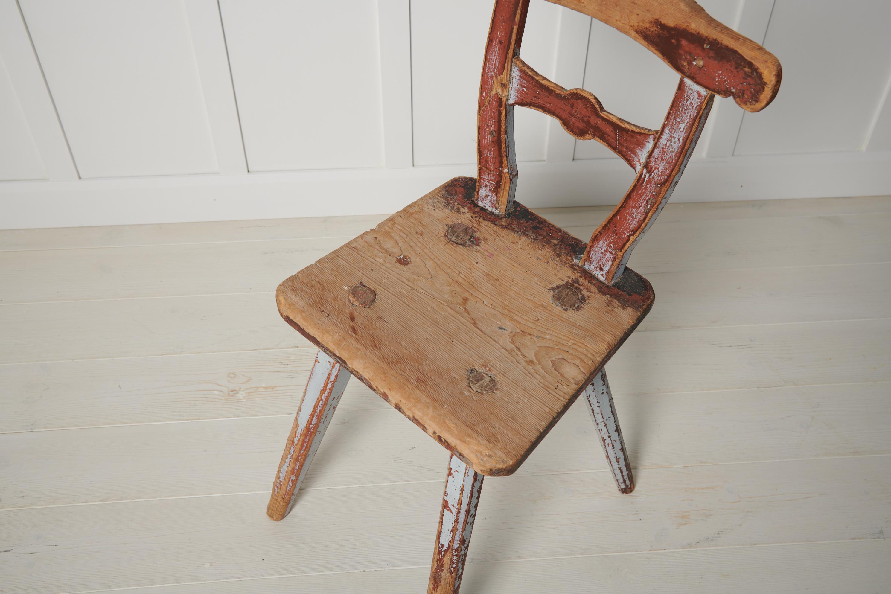 Unusual Northern Swedish Antique Unique Country Folk Art Chair  For Sale 1